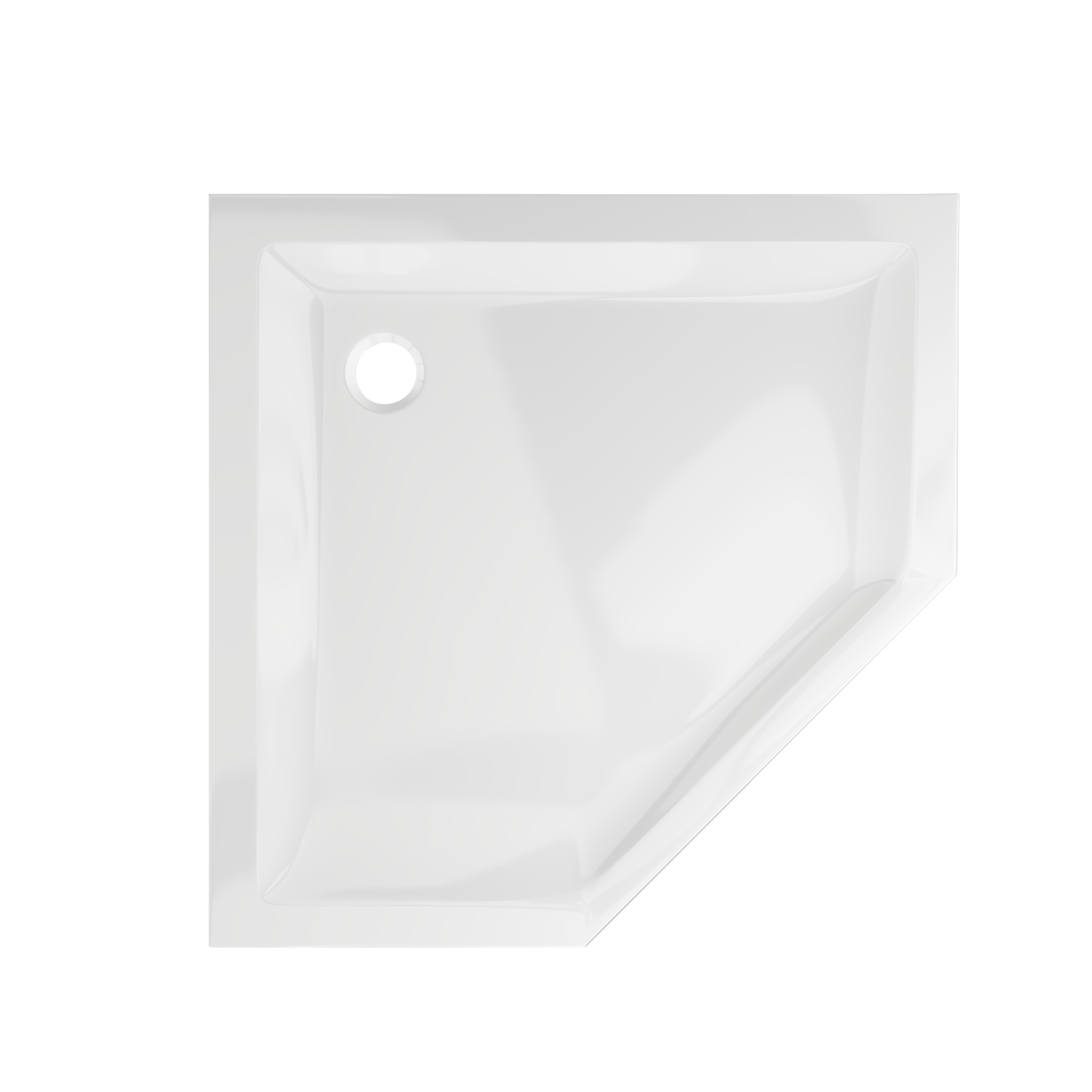 Brodzik do kabiny prysznicowej Gracio pięciokątny 90x90x4.5 cm połysk Wellneo