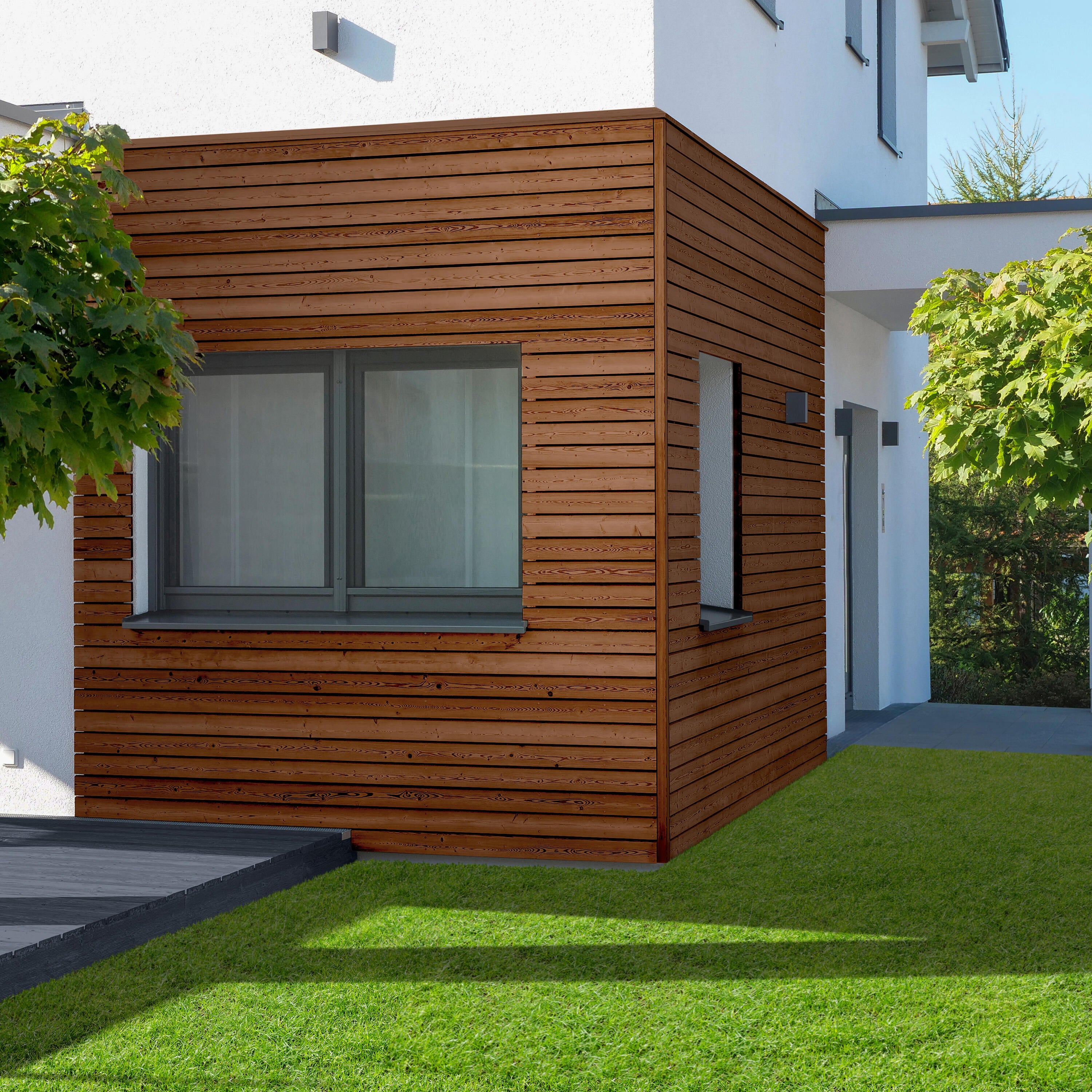 Protector madera exterior color teca para caseta de jardín, valla, cancela, fachada, friso LUXENS satinado 750 ml base agua - 4