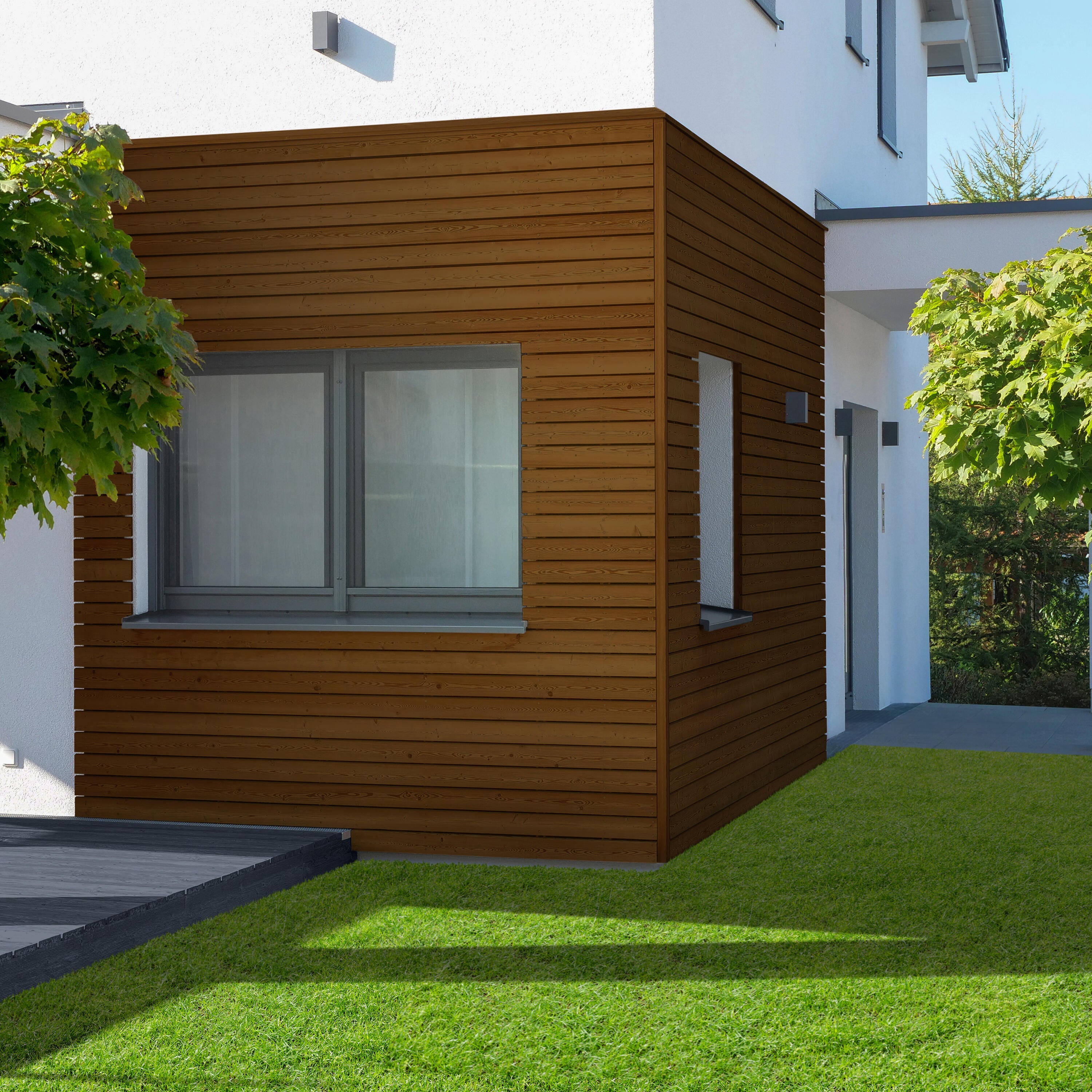 Protector madera exterior color castaño para caseta de jardín, valla, cancela, fachada LUXENS satinado 2.5L base agua - 4