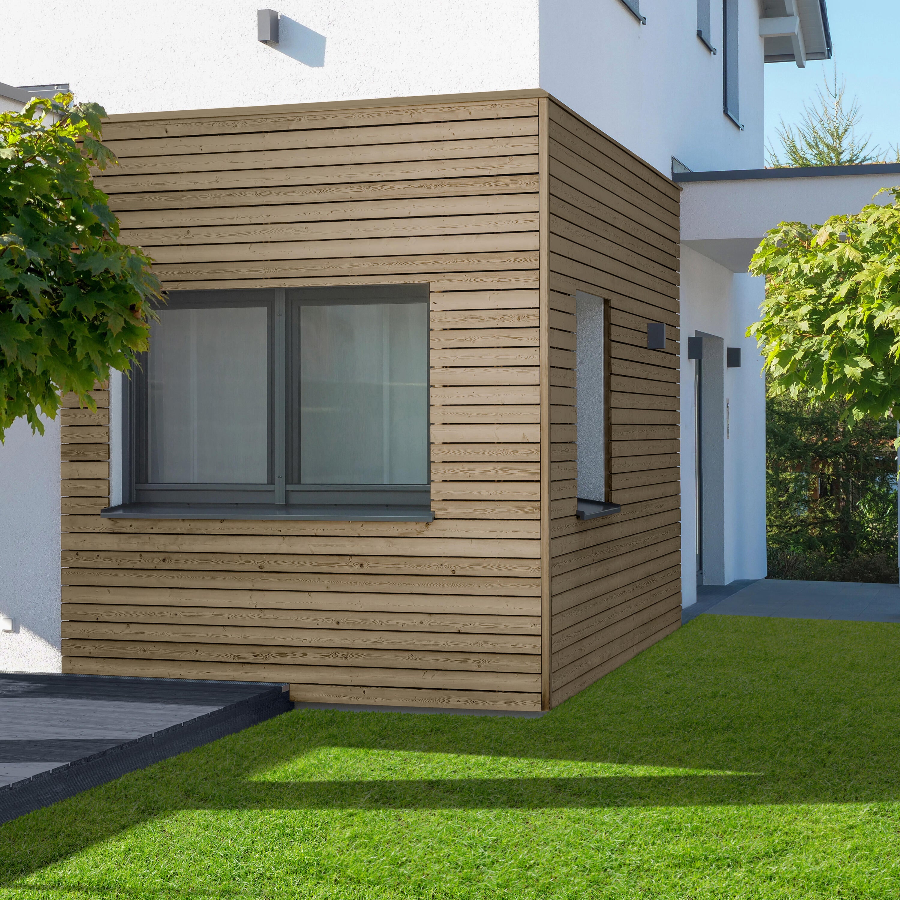Protector madera exterior color gris para valla, cancela, caseta de jardín LUXENS satinado 2.5L base agua - 4