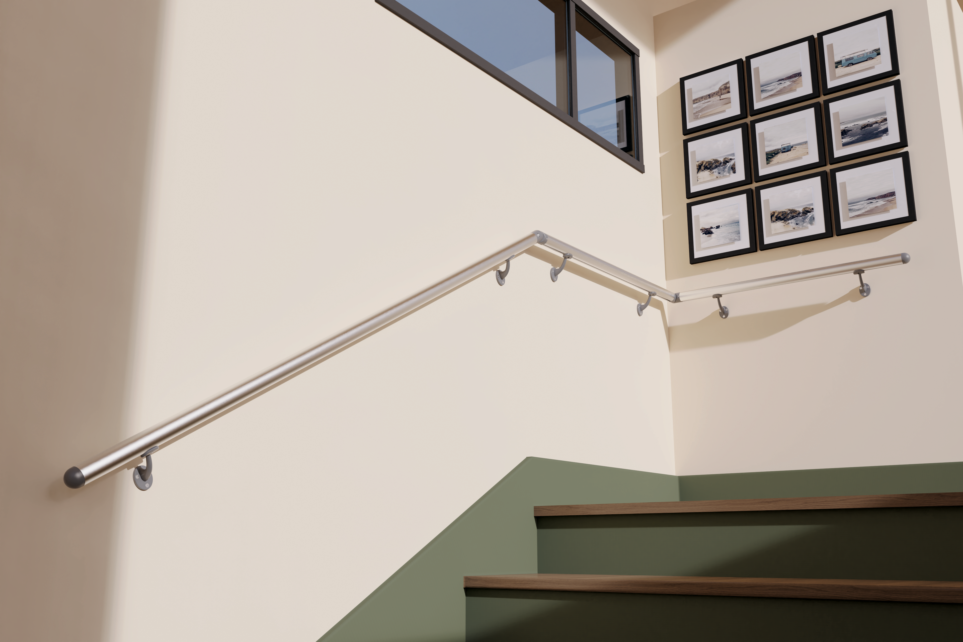 2 embouts aluminium gris pour main courante OBAPI - 2