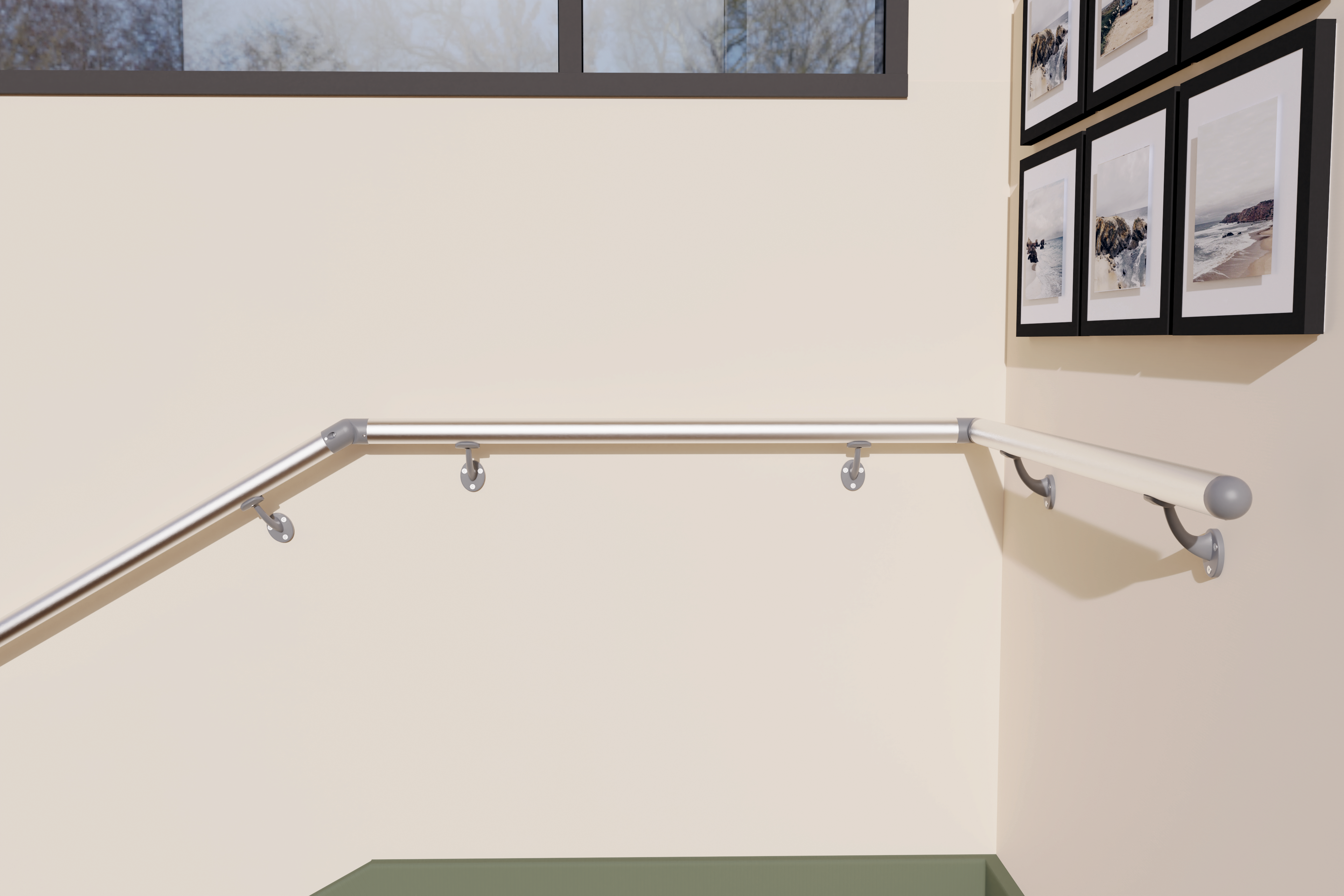 2 embouts aluminium gris pour main courante OBAPI - 3