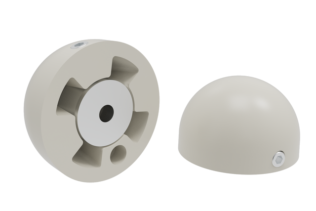 2 embouts aluminium blanc pour main courante OBAPI