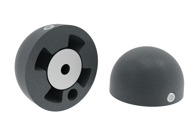 2 embouts aluminium gris foncé pour main courante OBAPI