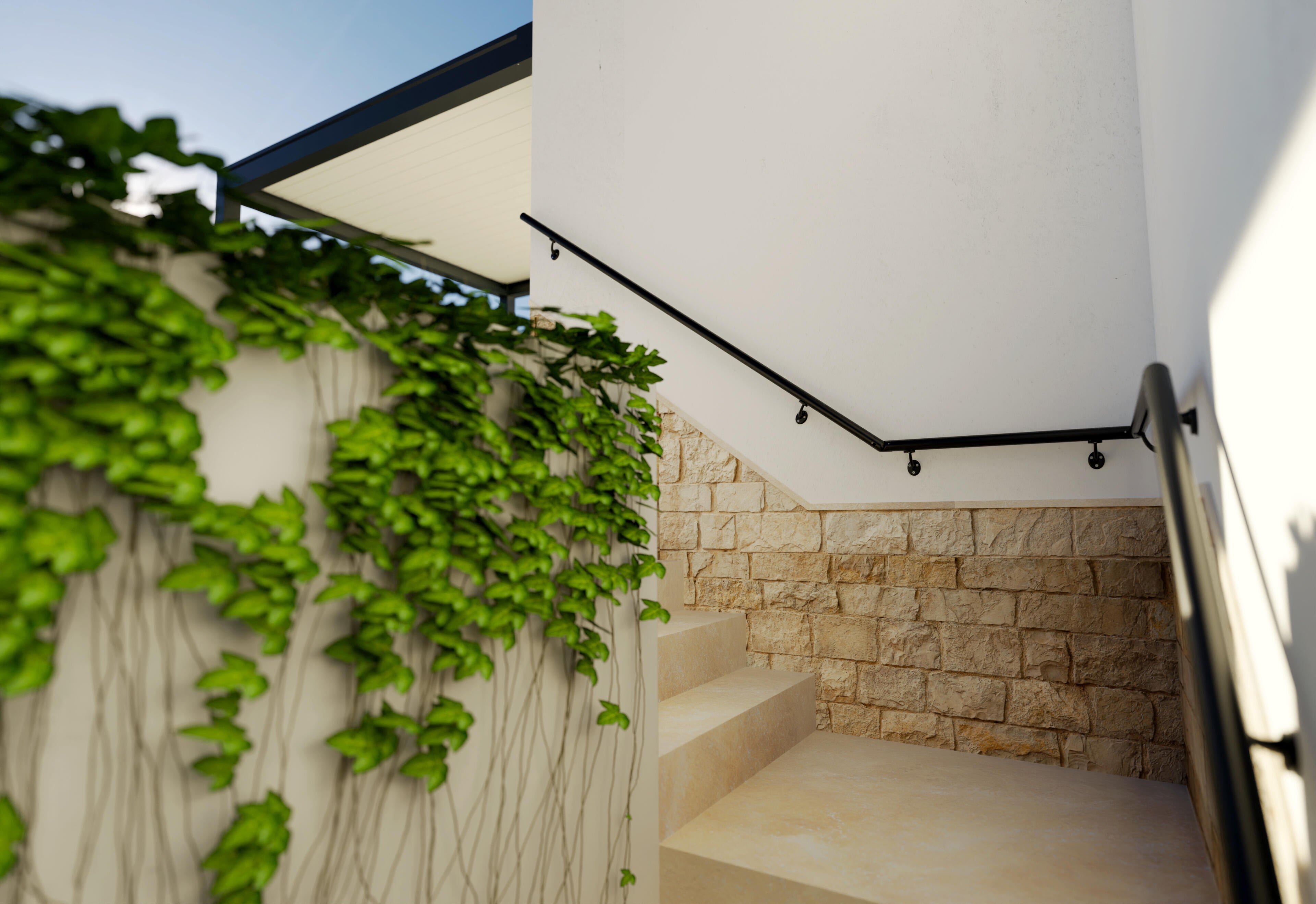 2 Supports en aluminium noir pour main courante Obapi - 4