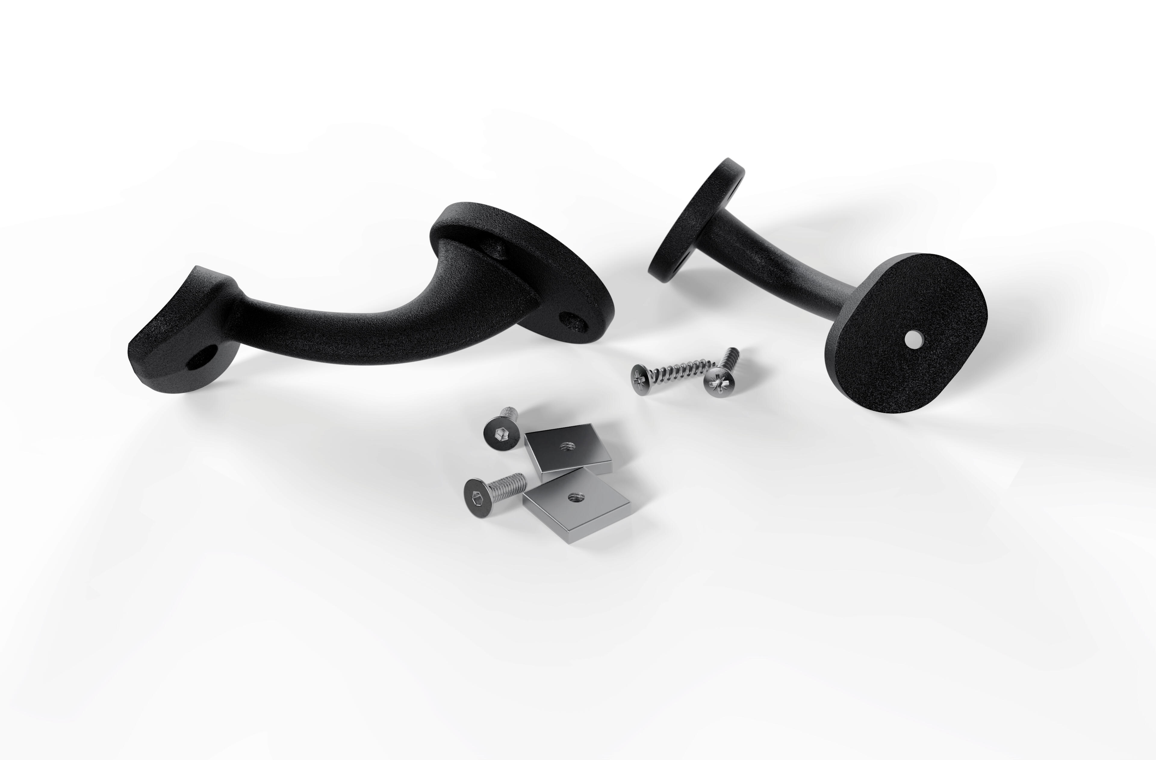 2 Supports en aluminium noir pour main courante Obapi - 6