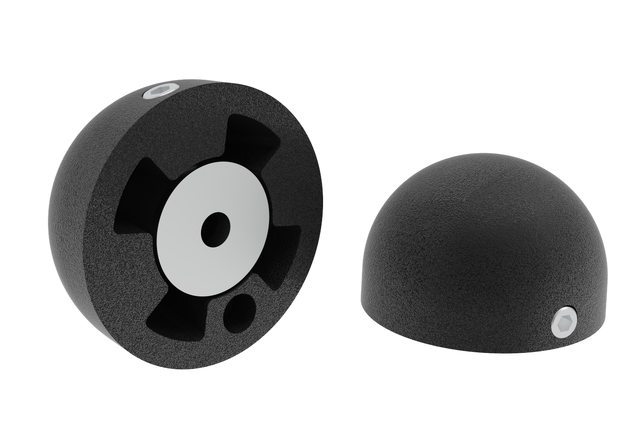 2 embouts alu noir pour main courante, OBAPI