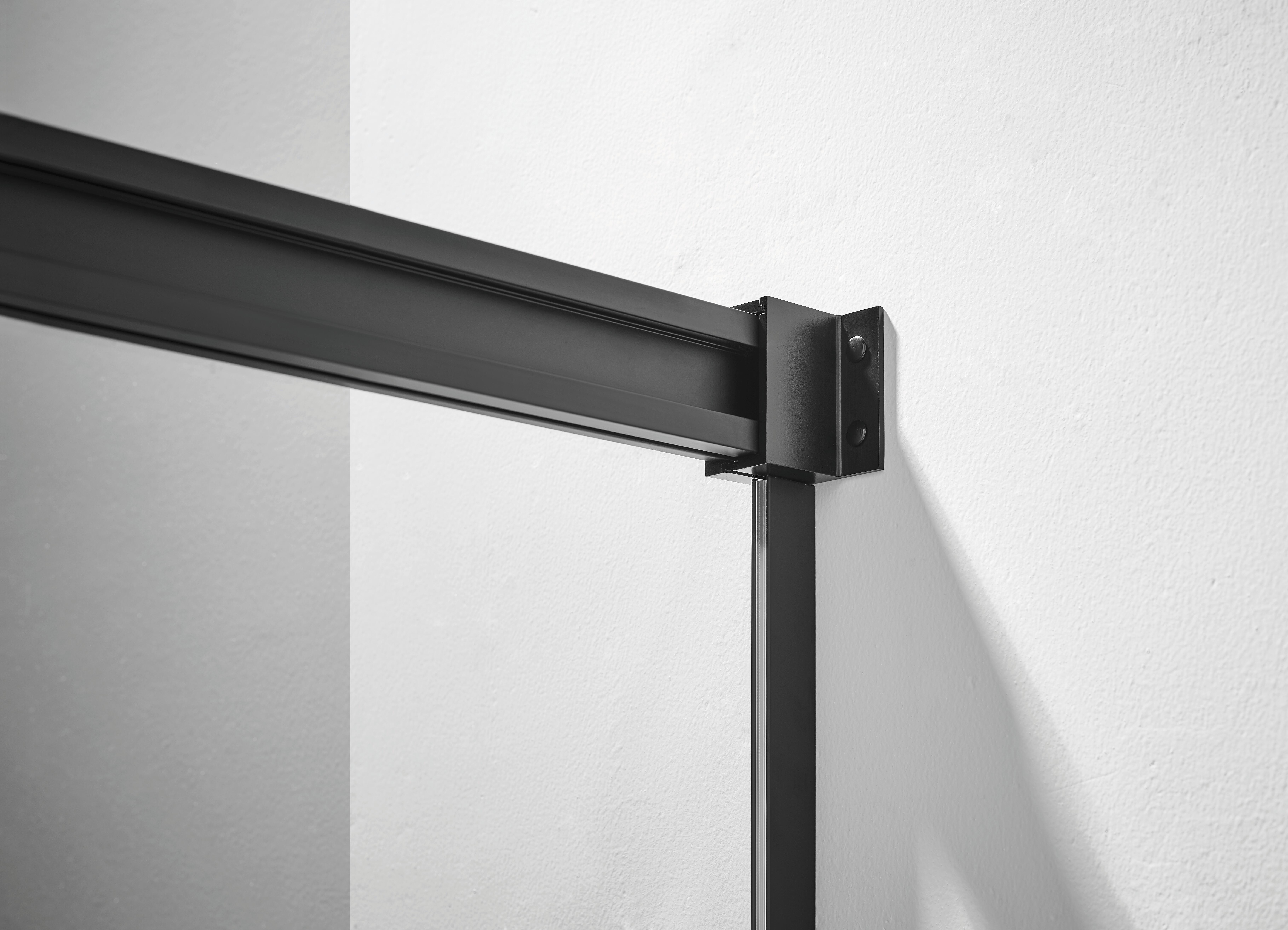 Mampara de bañera noa transparente perfil negro 170x150 cm