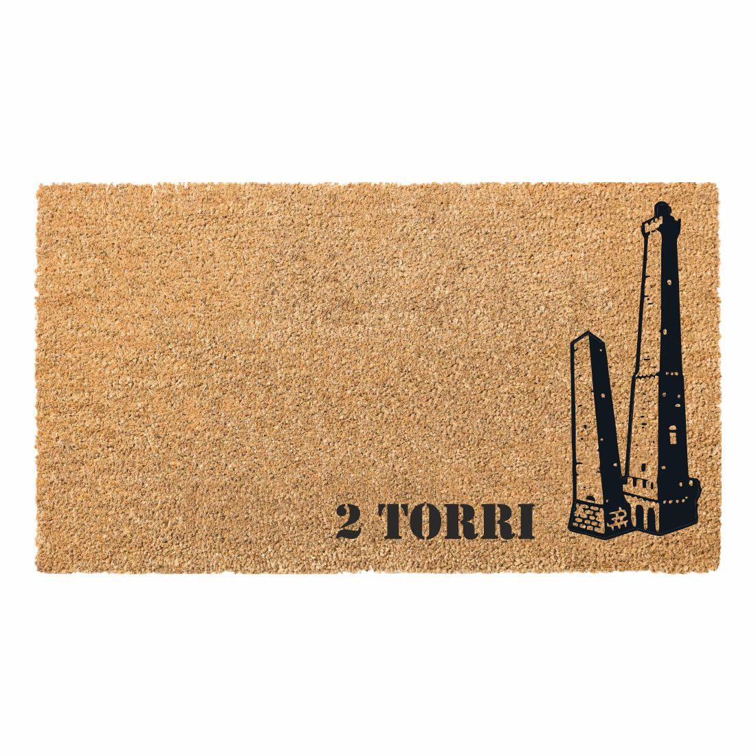Zerbino In Cocco 40x60 Cm - Motivo Sole E Ombrello, Fibra Naturale Antispolorco, Multicolore