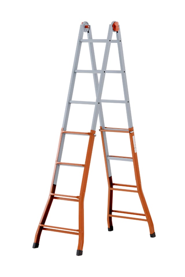 Scala telescopica GIERRE Peppina FE 125 in acciaio 18 gradini portata massima 125 kg D.lgs 81/08 per lavori fino a 5.2 m