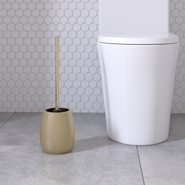 Pot avec brosse WC intégrée doré Queen SENSEA
