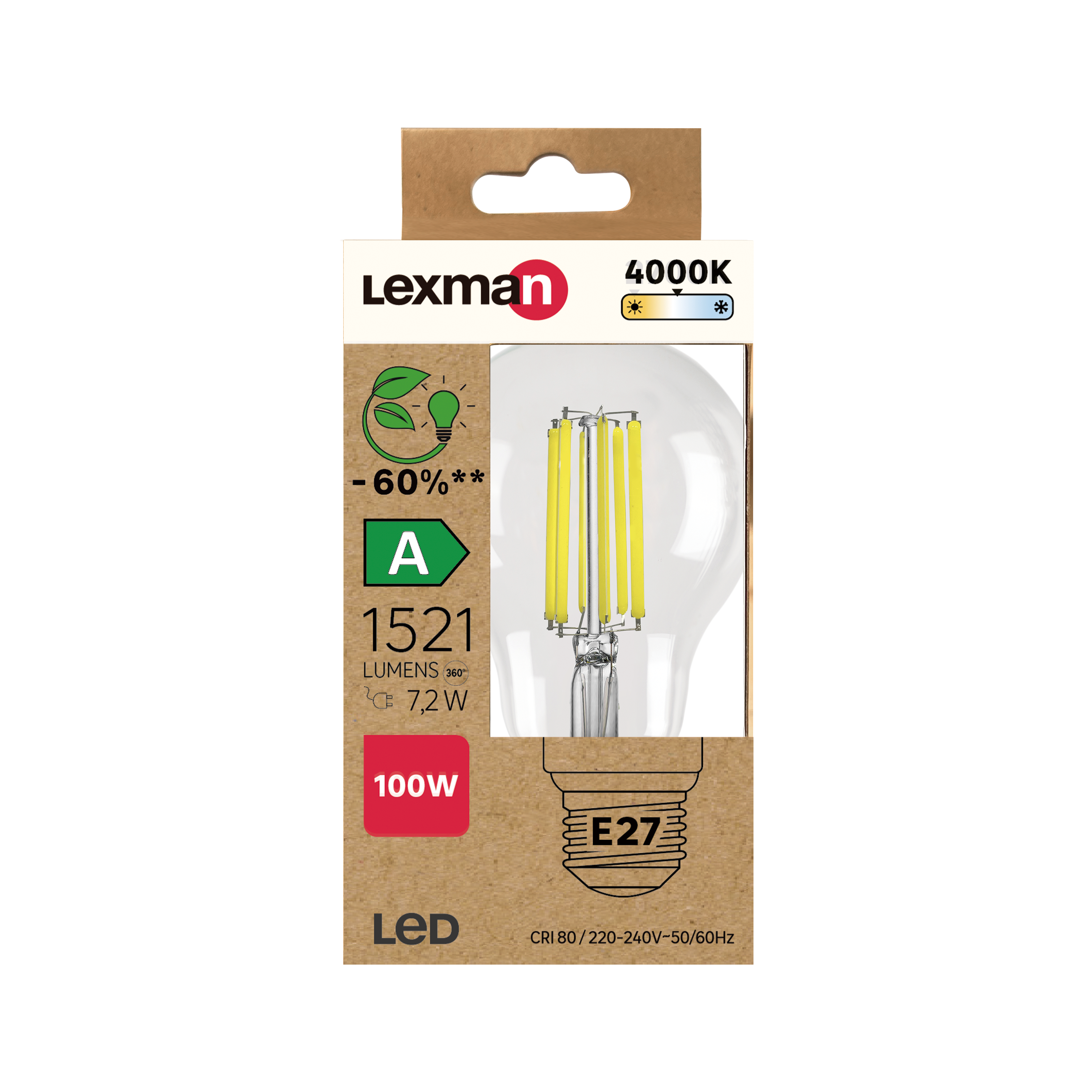 Ampoule led, E27, 1521lm, classe énergétique A, blanc neutre, LEXMAN - 6
