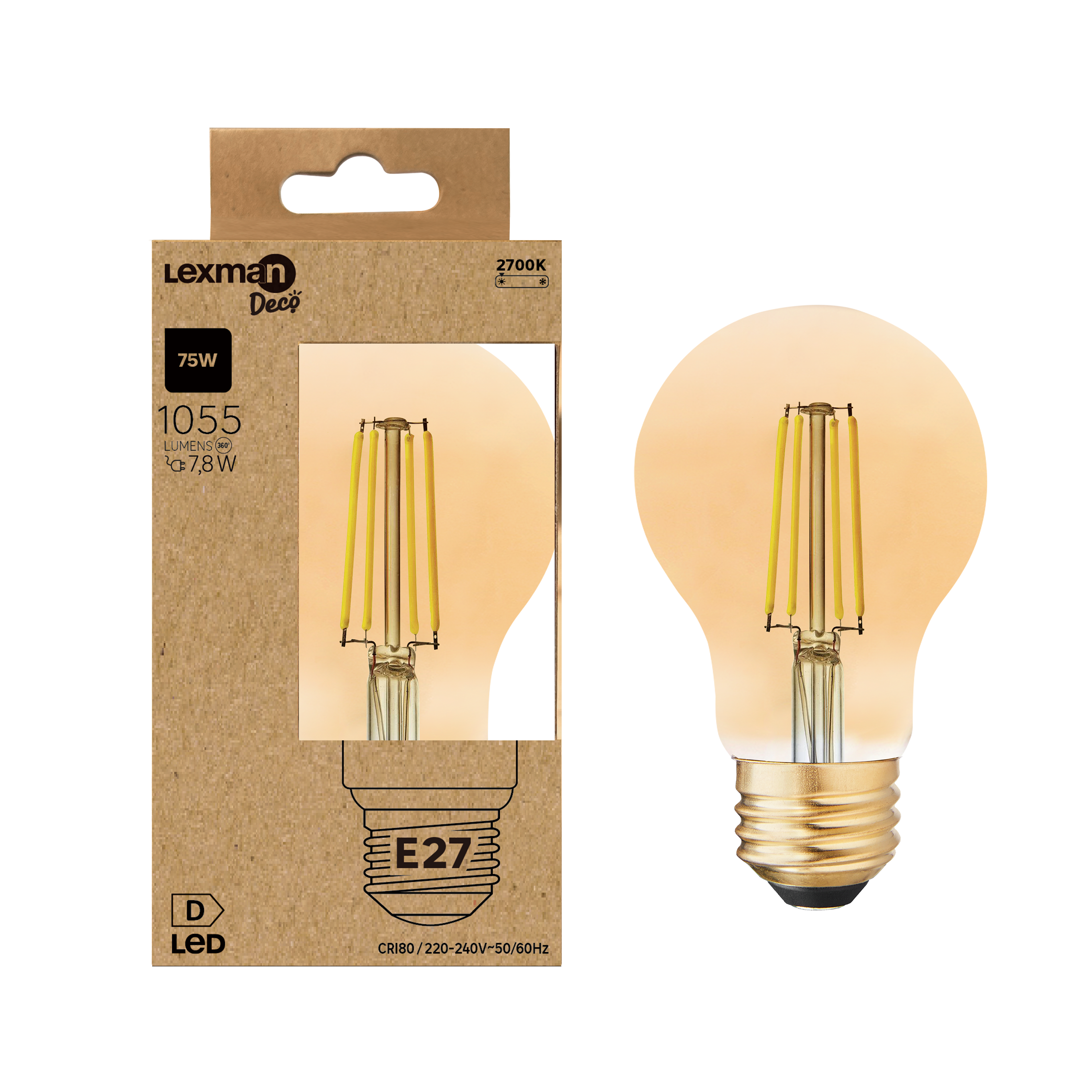 Bombilla led filamento e27 estándar 1055 lm blanco cálido