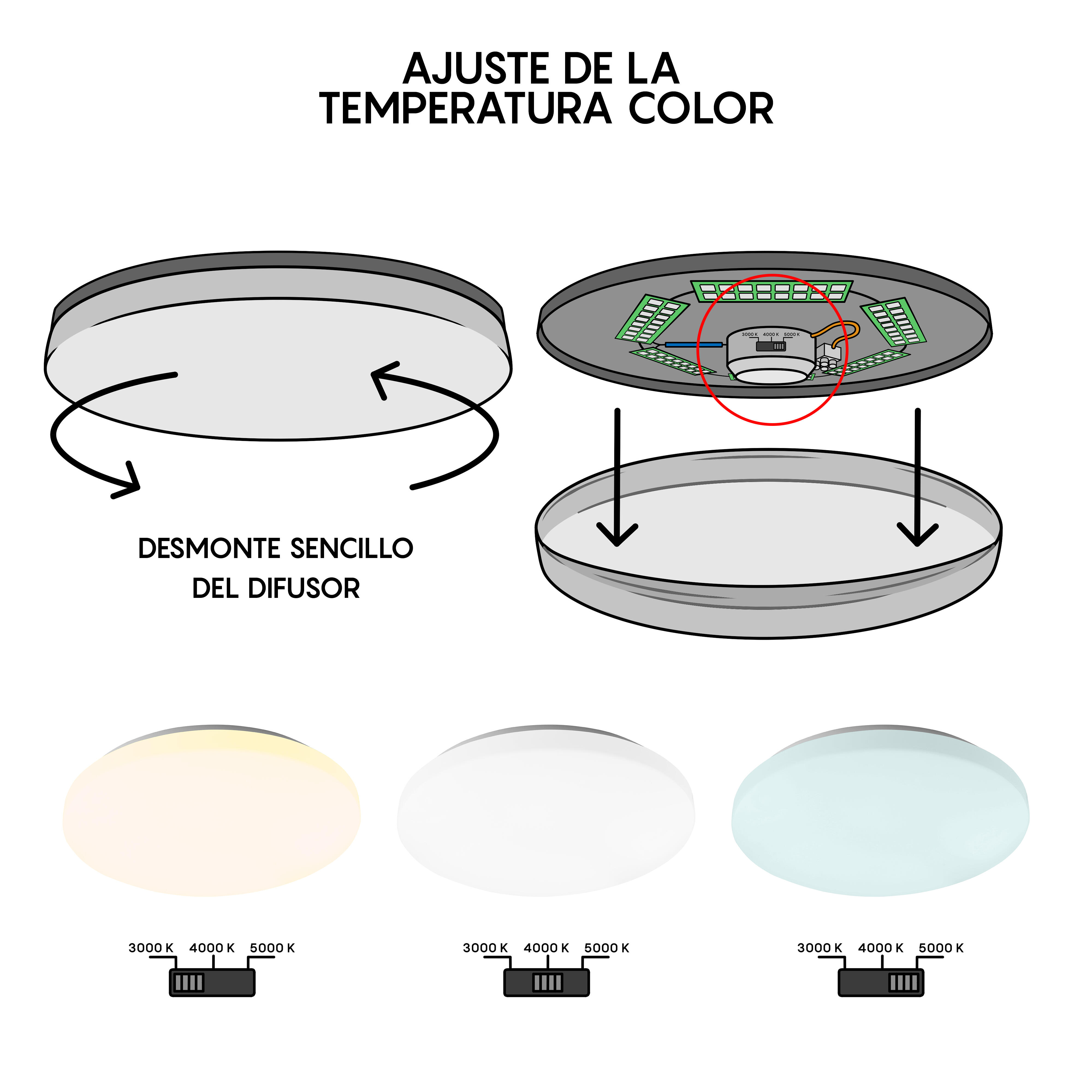 Plafón Zero LED redondo 2040 lm blanco 33.4 cm color regulable - 7