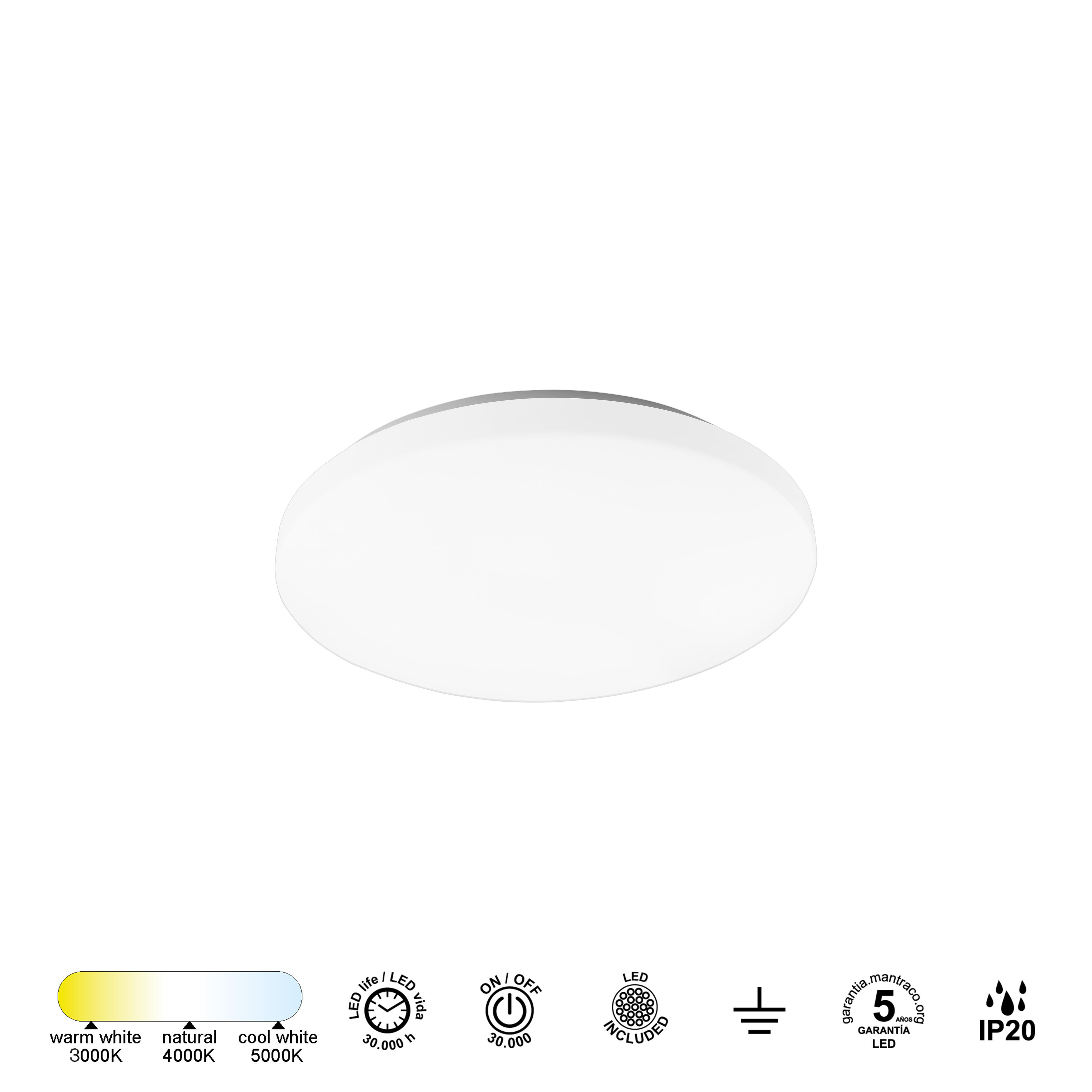Plafón Zero LED redondo 2040 lm blanco 33.4 cm color regulable - 6