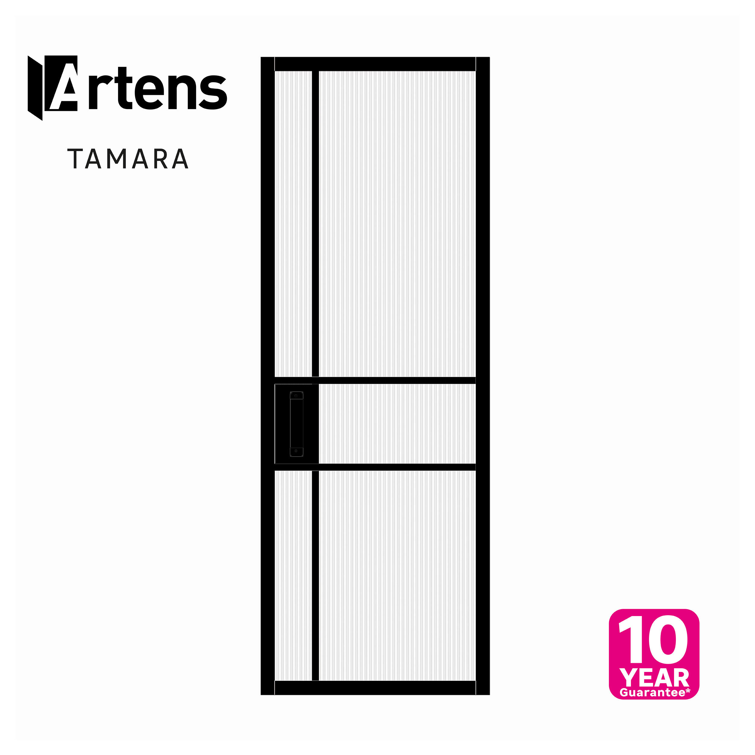 Porte coulissante Tamara alu vitrée, H.204 x 73 cm, ARTENS - 3