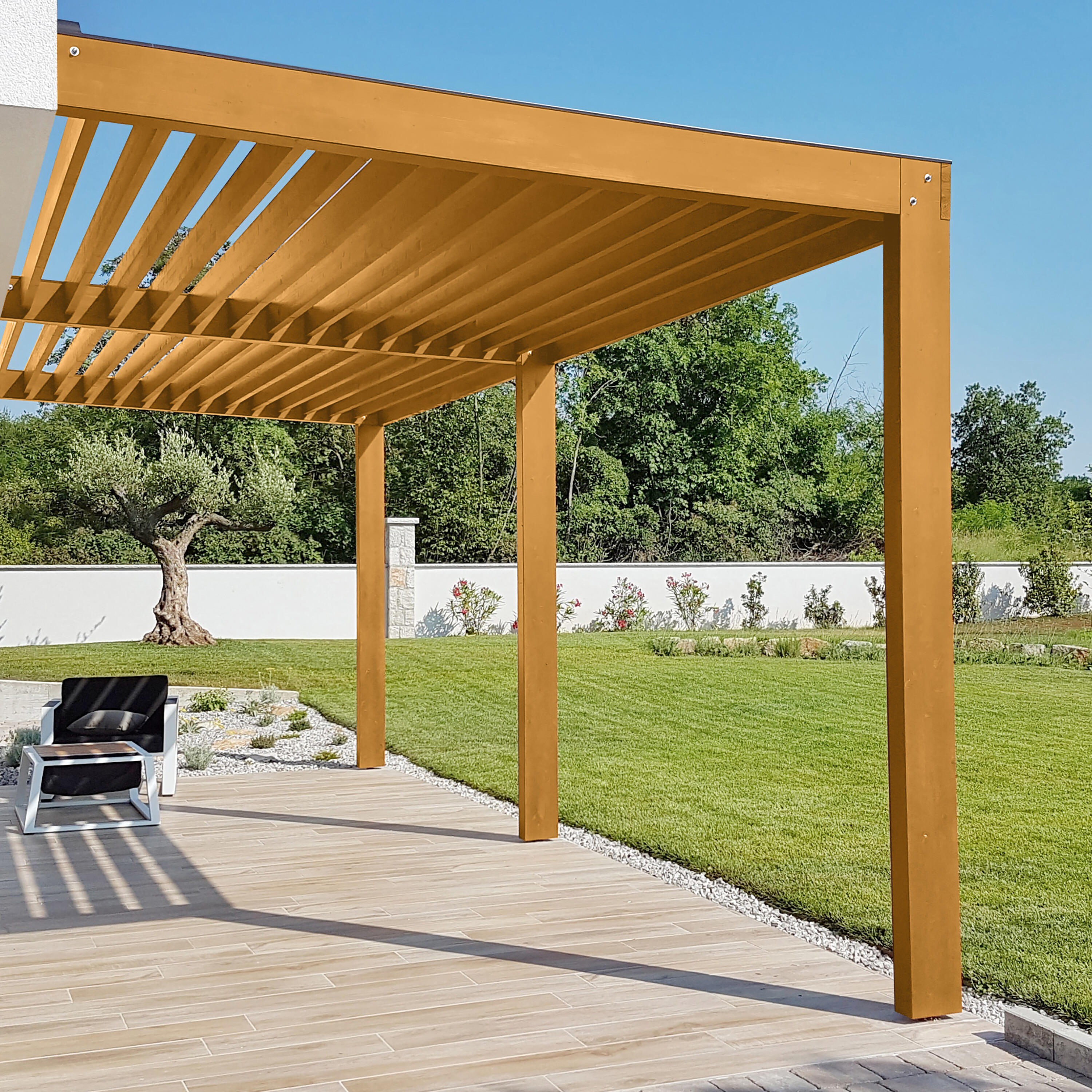 Protector madera exterior color nogal para caseta de jardín, valla, persiana LUXENS satinado 750 ml base agua - 4