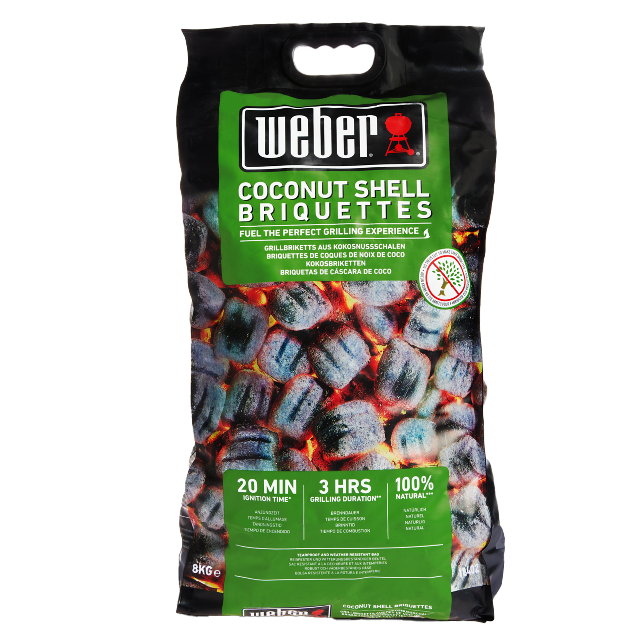 Briquetas de cáscara de coco weber 4 kg