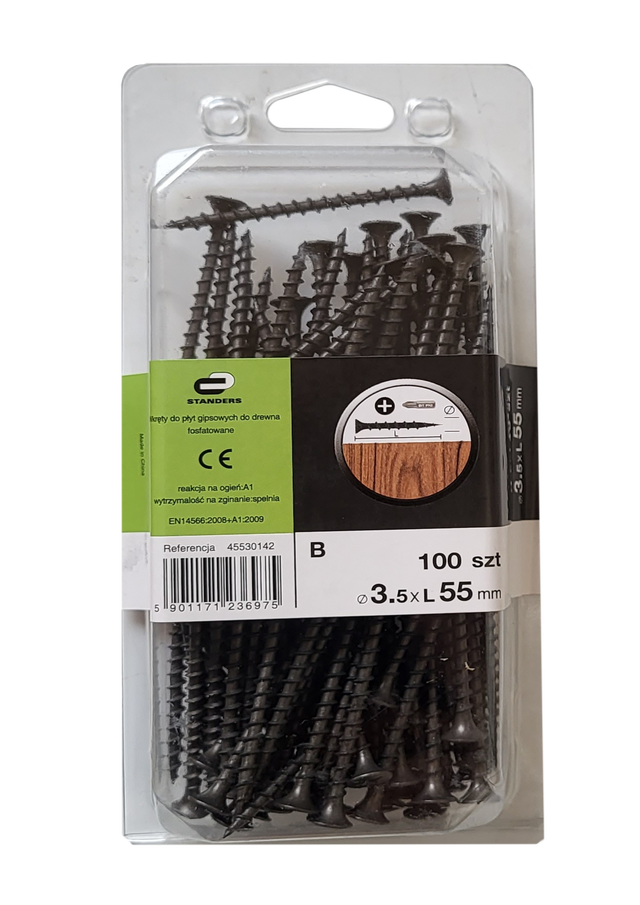 Wkręt do płyt G-K 3.5 x 55 mm 100 szt. Standers