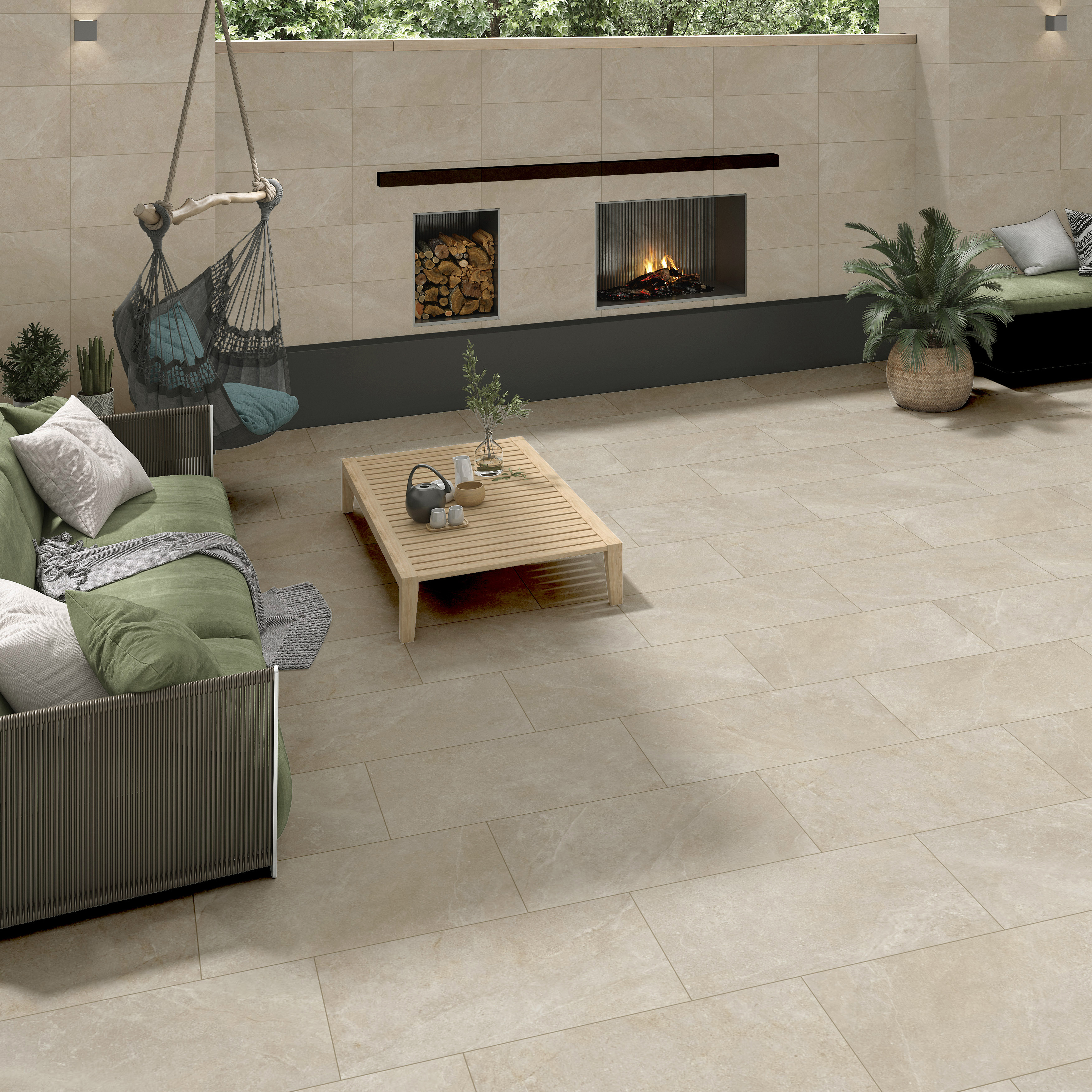Suelo porcelánico nuances efecto piedra ivory 75x37 cm c3