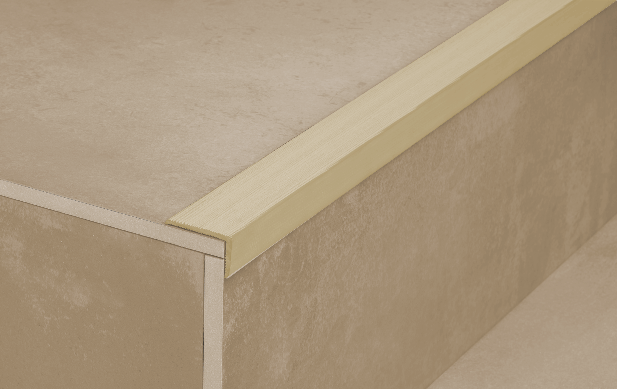 Perfil de escalera / piscina de pvc almendra int/ext 2.5m x4cm