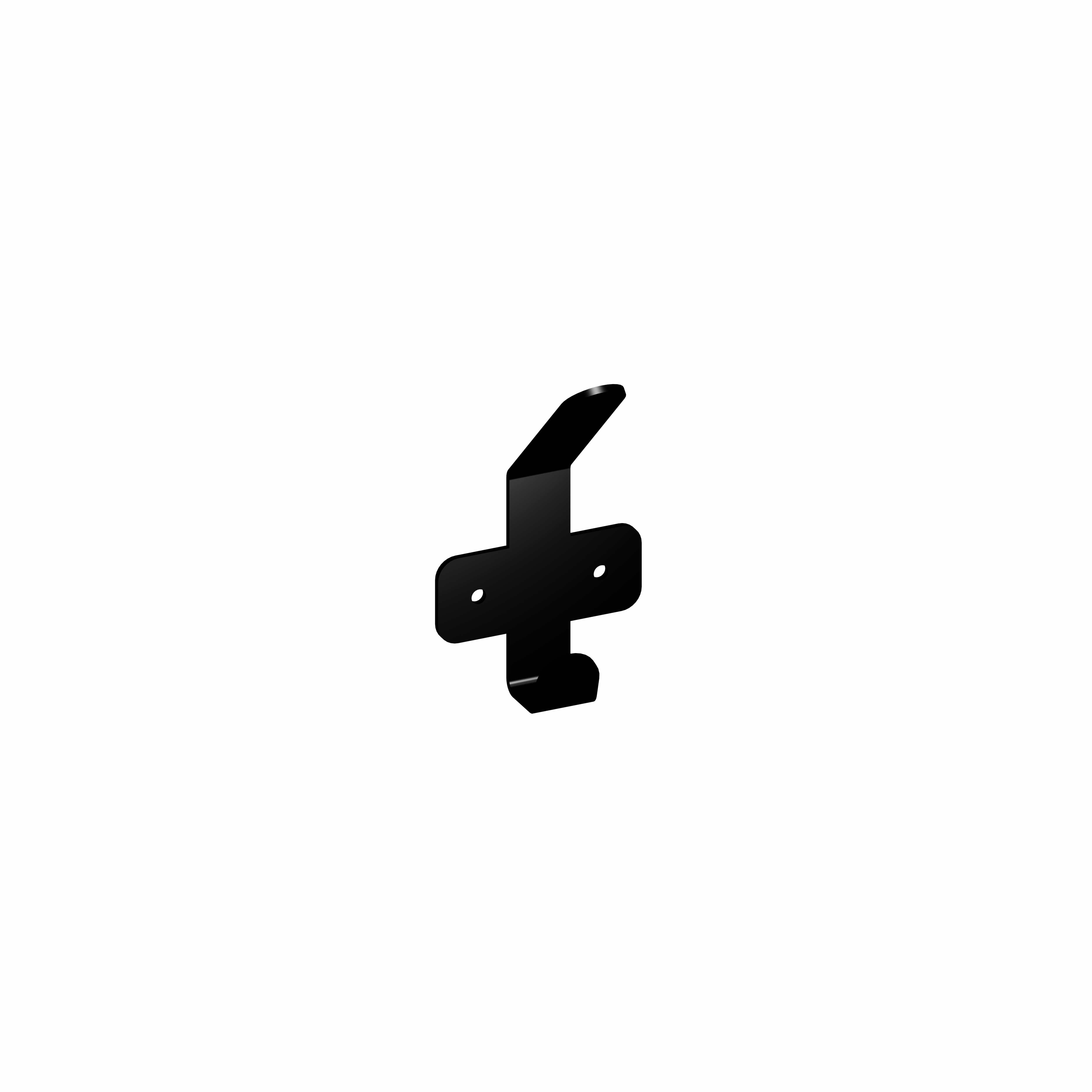 Perchero de pared acero negro con 1 gancho doble, gamet