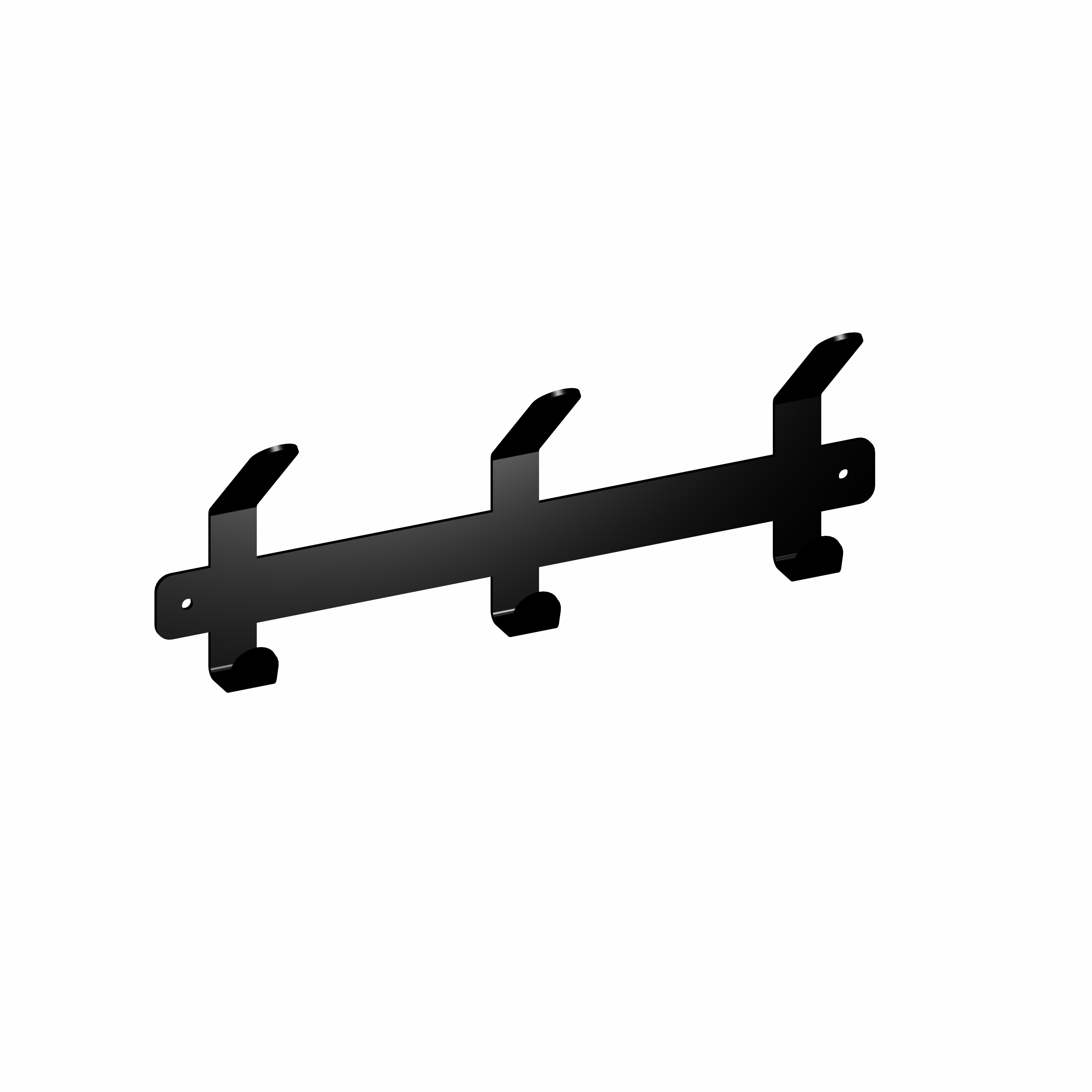 Perchero de pared acero negro con 6 ganchos, gamet