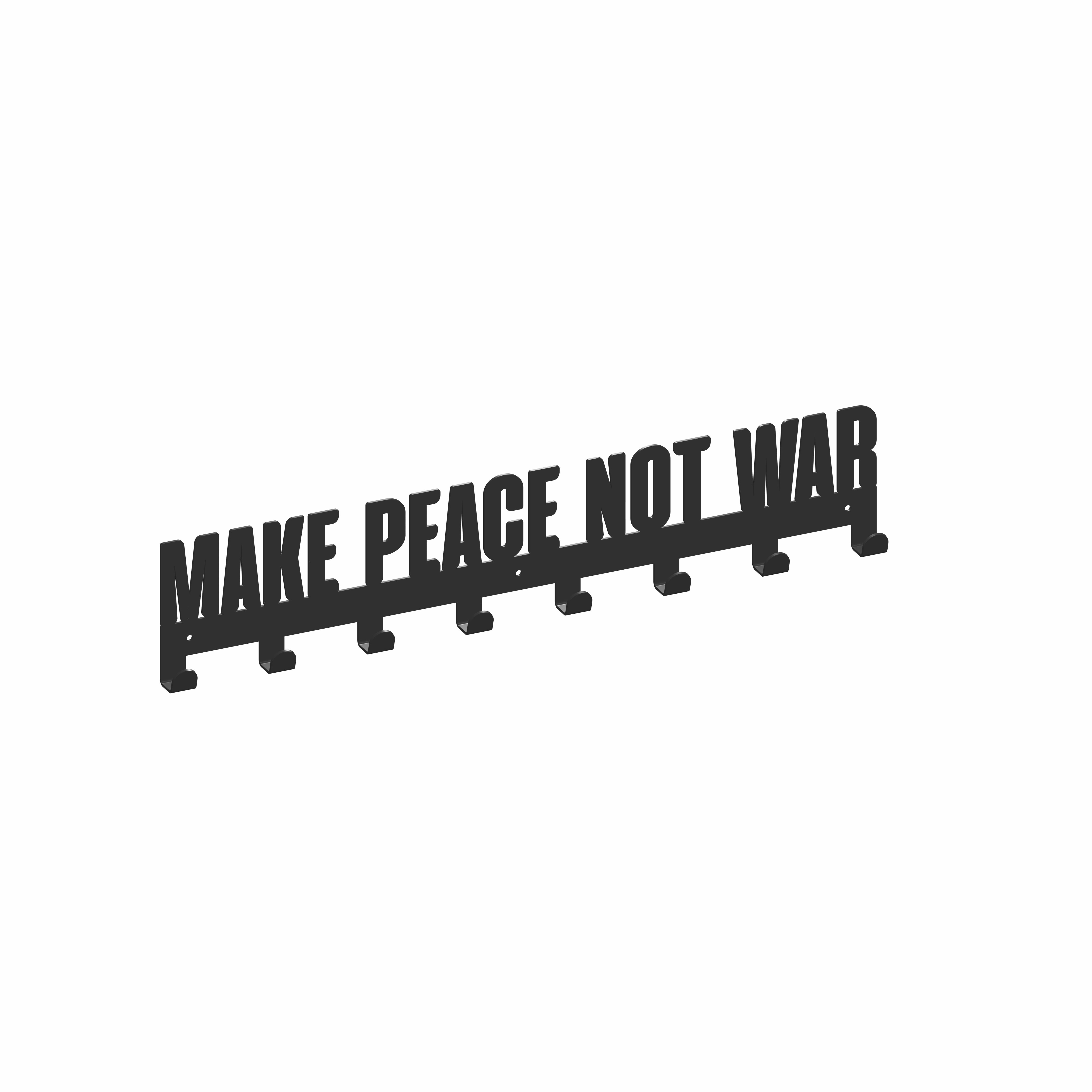 Perchero de pared acero negro con 8 ganchos, peace gamet