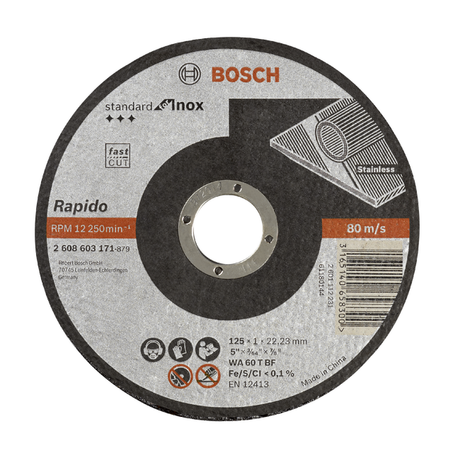 Tarcza tnąca 125 x 1 x 22.2 INOX BOSCH