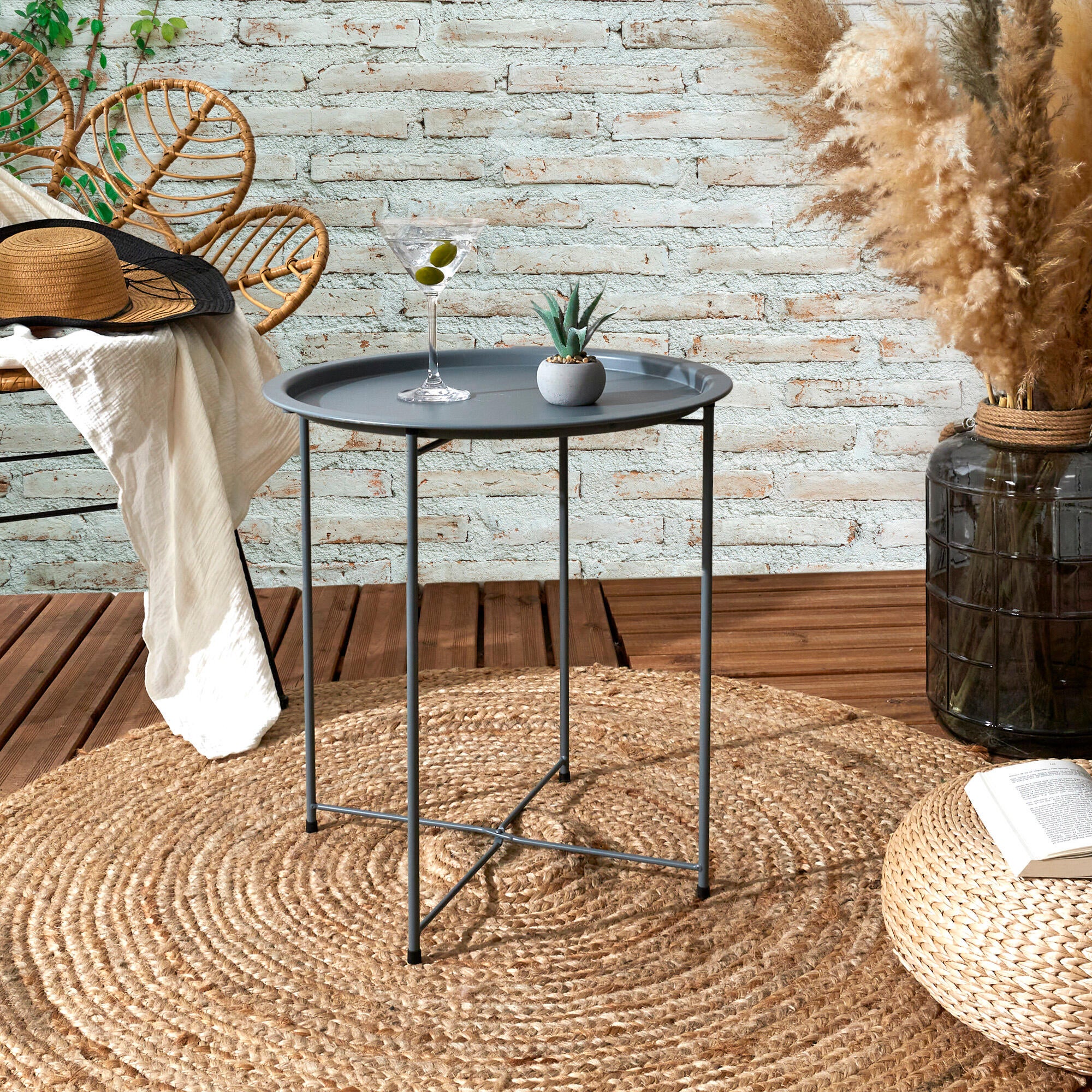 Mesa auxiliar sienna cmp gris d47cm