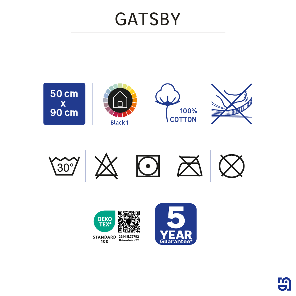 Tapete de casa de banho 50x90 cm preto Sensea Gatsby - 4