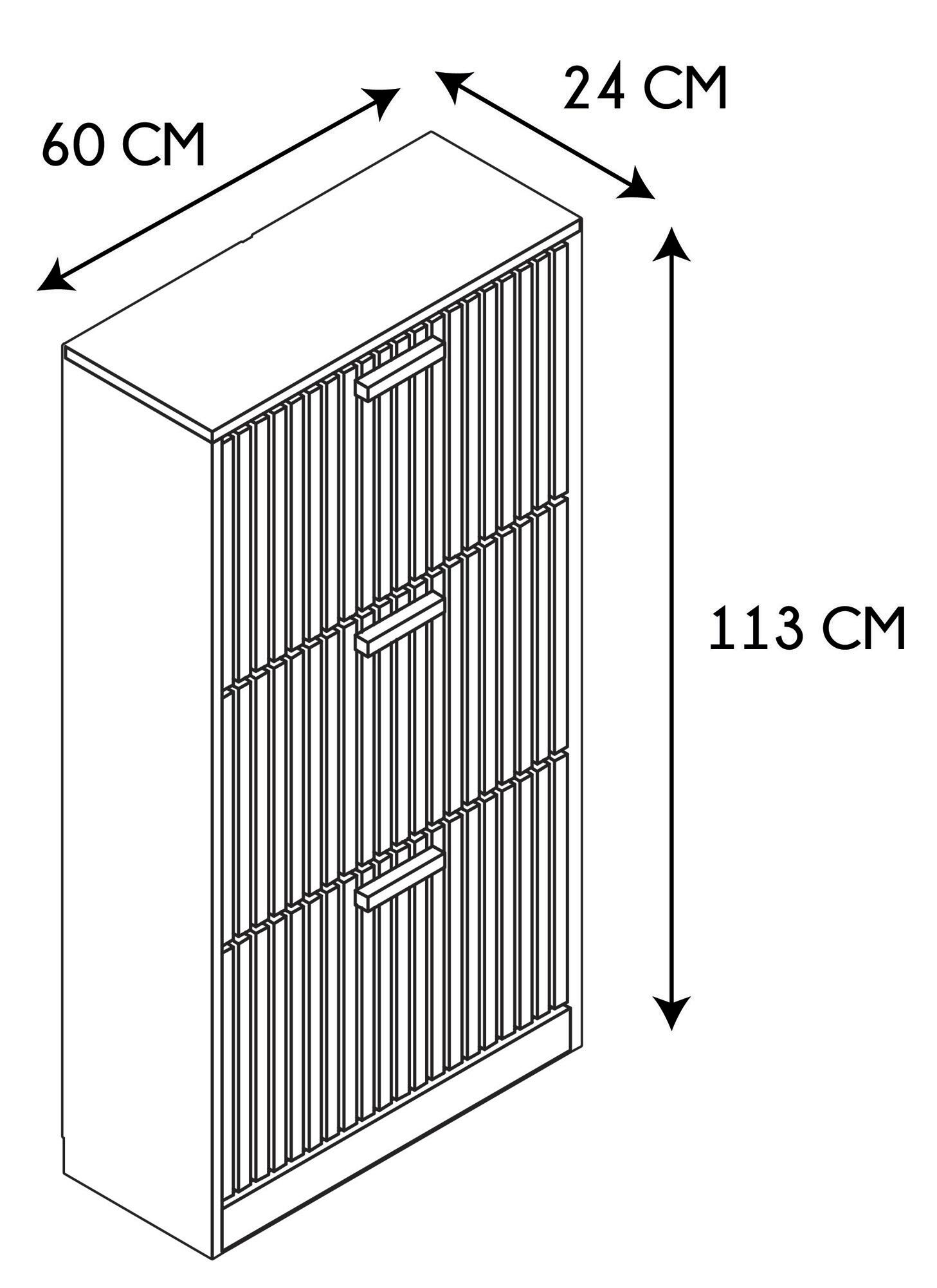 Zapatero Klaus con 3 compartimentos para 18 pares en melamina color marrón 24x113x60 cm - 13
