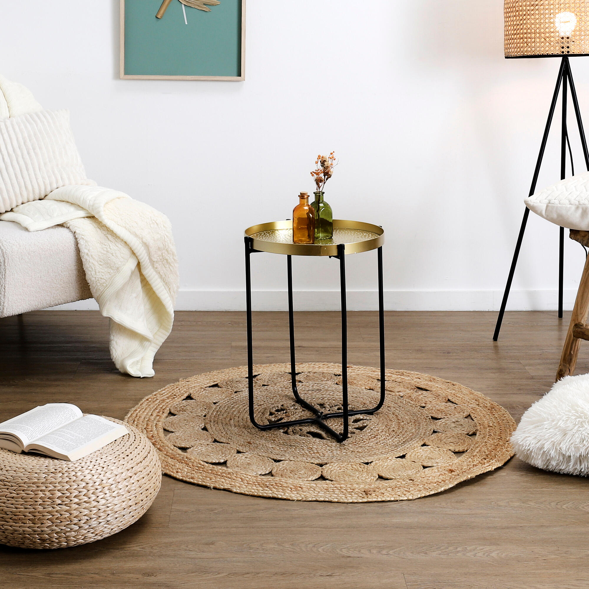 Mesa auxiliar de metal cmp redonda d35cm