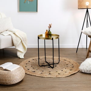 Set De 2 Mesas Auxiliares Blancas Con Patas De Madera De Pino - 53x53x45 Cm, Estilo Nórdico, Con Balda Inferior