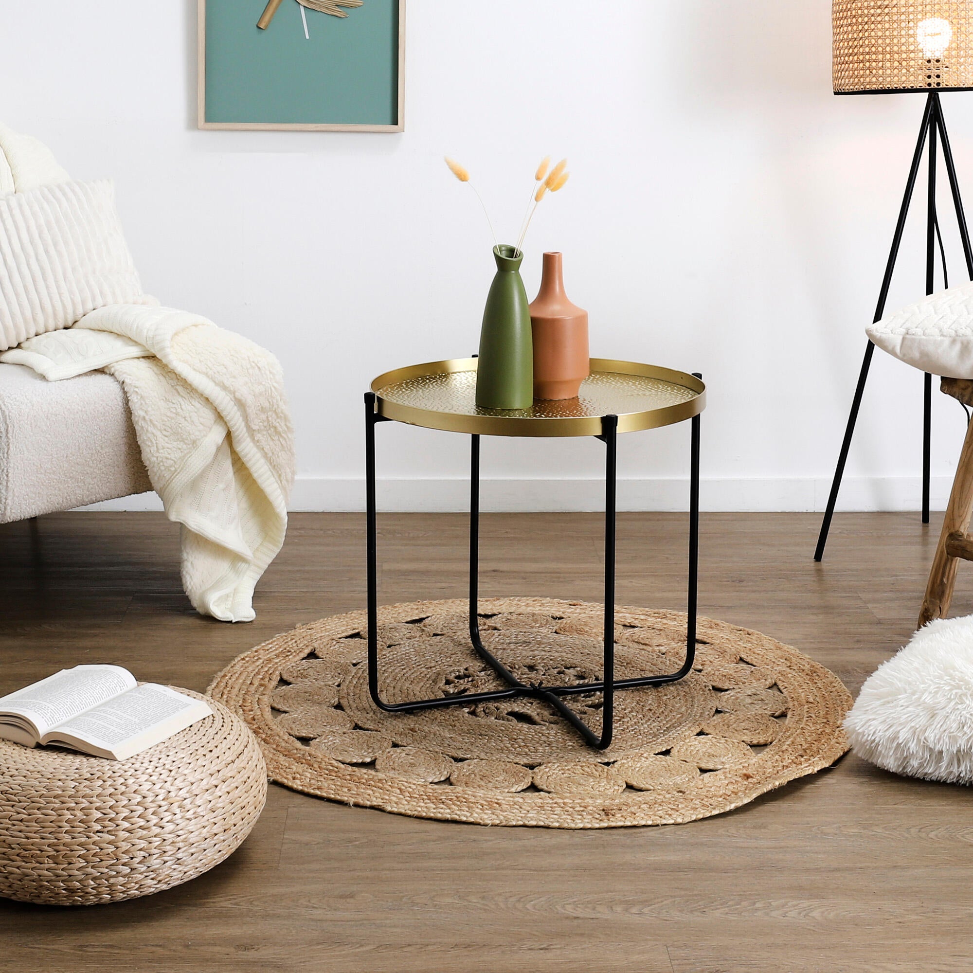 Mesa auxiliar de metal cmp redonda d50cm