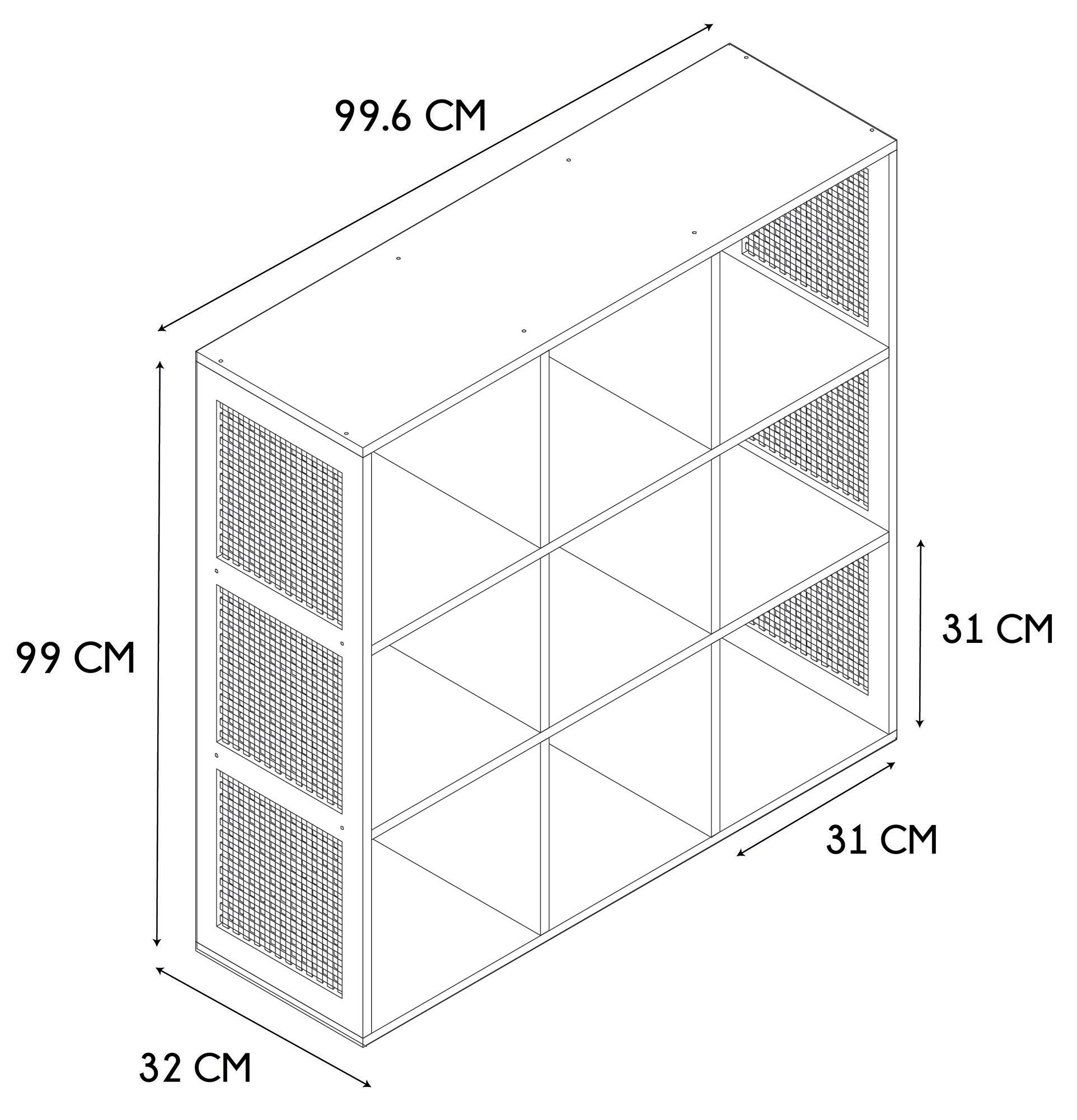 Estante Bali com 9 compartimentos castanho 99,6x32x99cm - 5