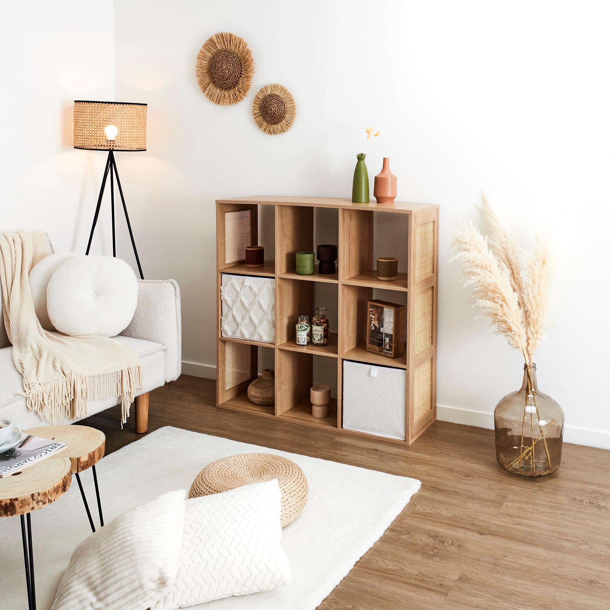 Estante Bali com 9 compartimentos castanho 99,6x32x99cm - 3