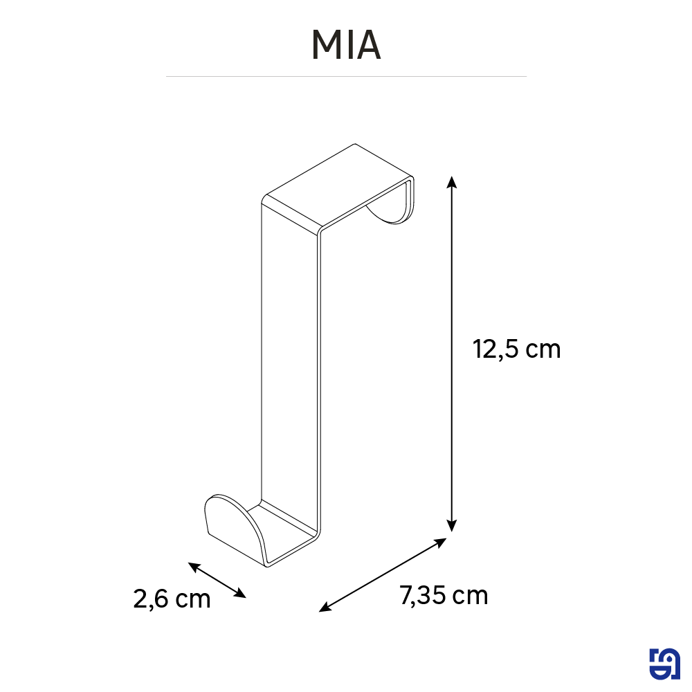 Gancio da appendere SENSEA Mia in inox argento lucido, 4 pezzi - 6