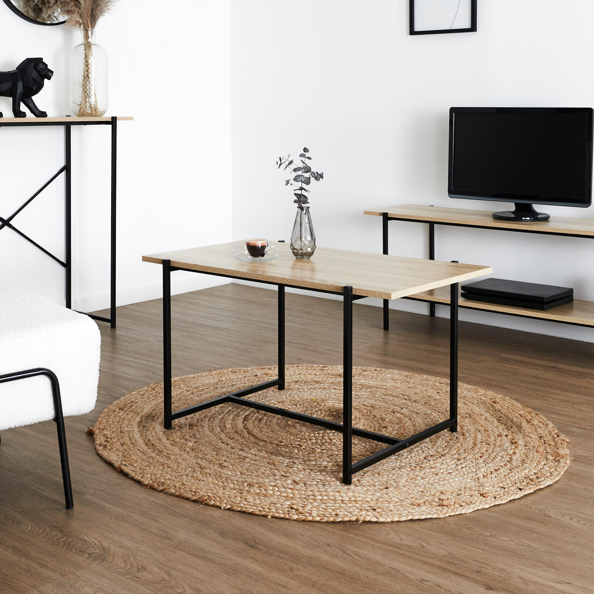 Mesa de centro loka cmp 80x45cm madera/negro