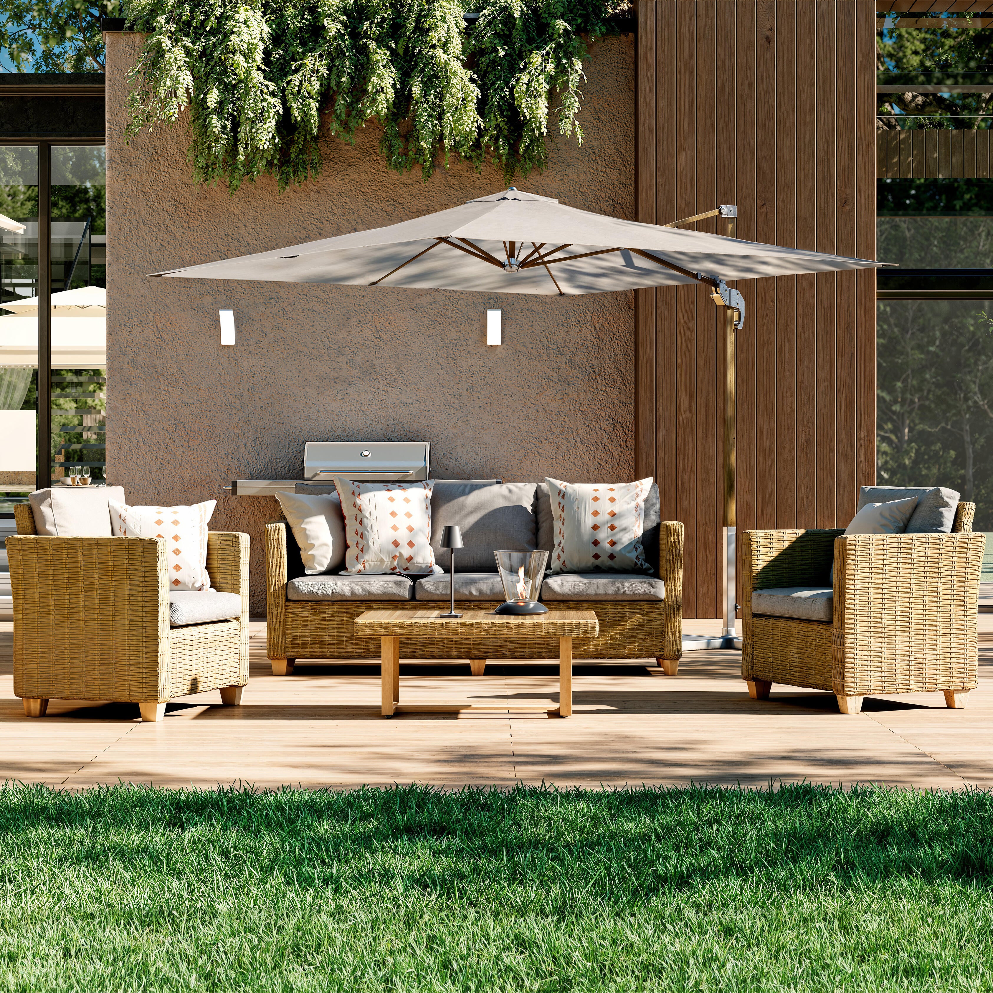 Conjunto jardim relax sofá mesa Medena Naterial - 13