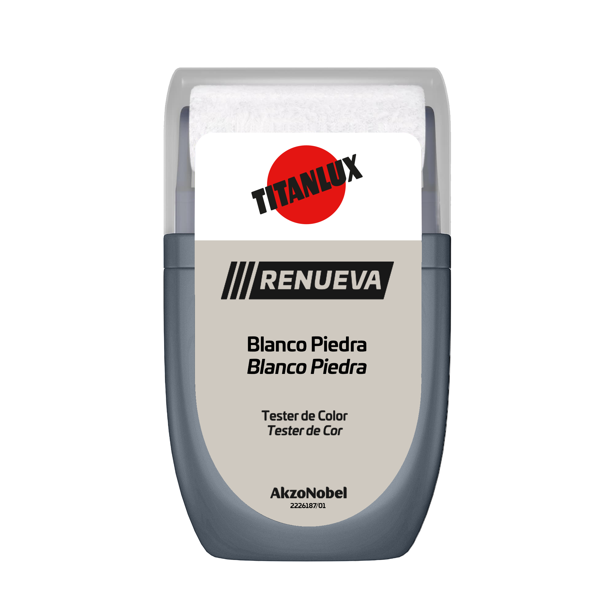 Tester de pintura Renueva TITANLUX color piedra blanca mate 30ml para paredes y techos - 2