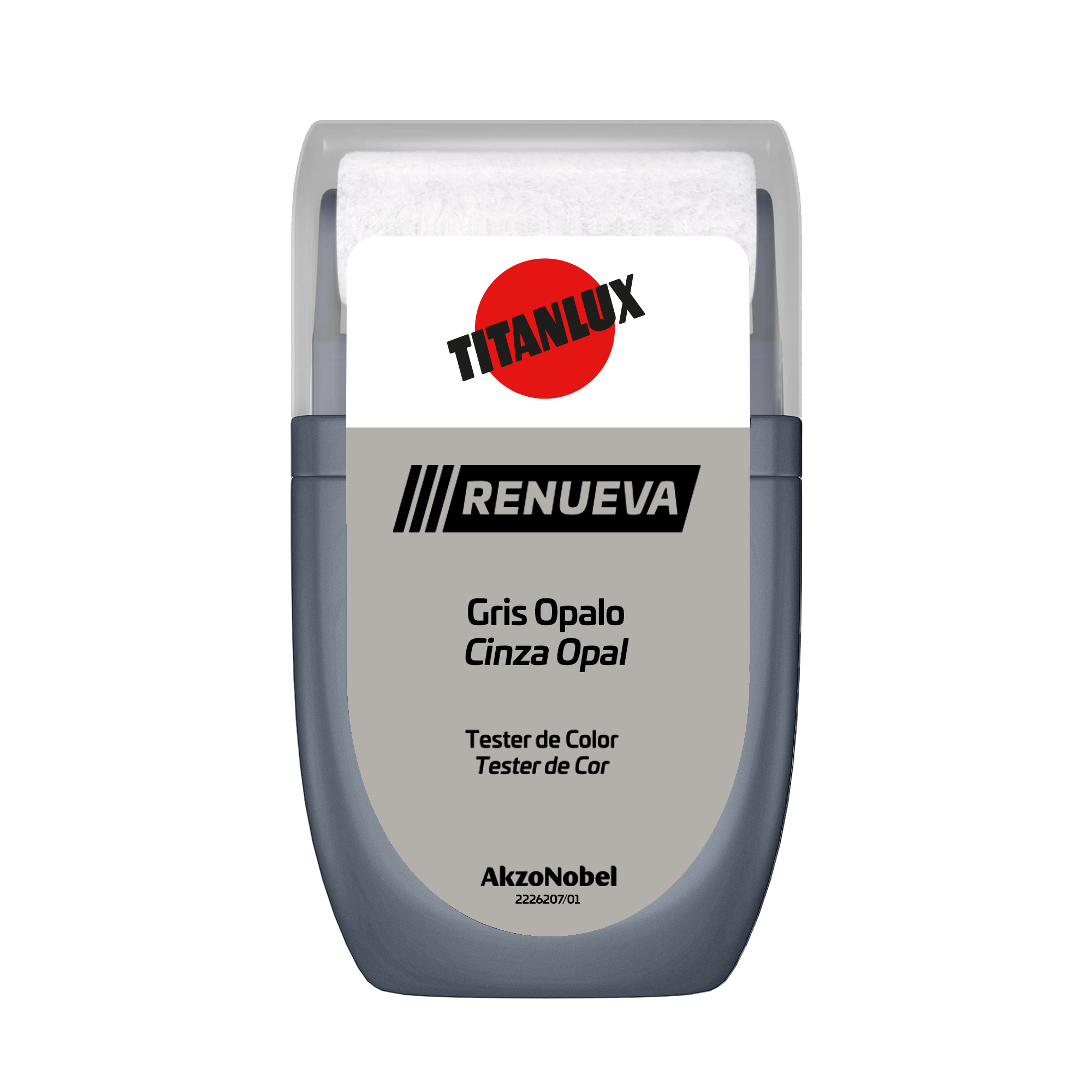 Tester de pintura Renueva TITANLUX color gris opalo mate 30ml para paredes y techos - 2