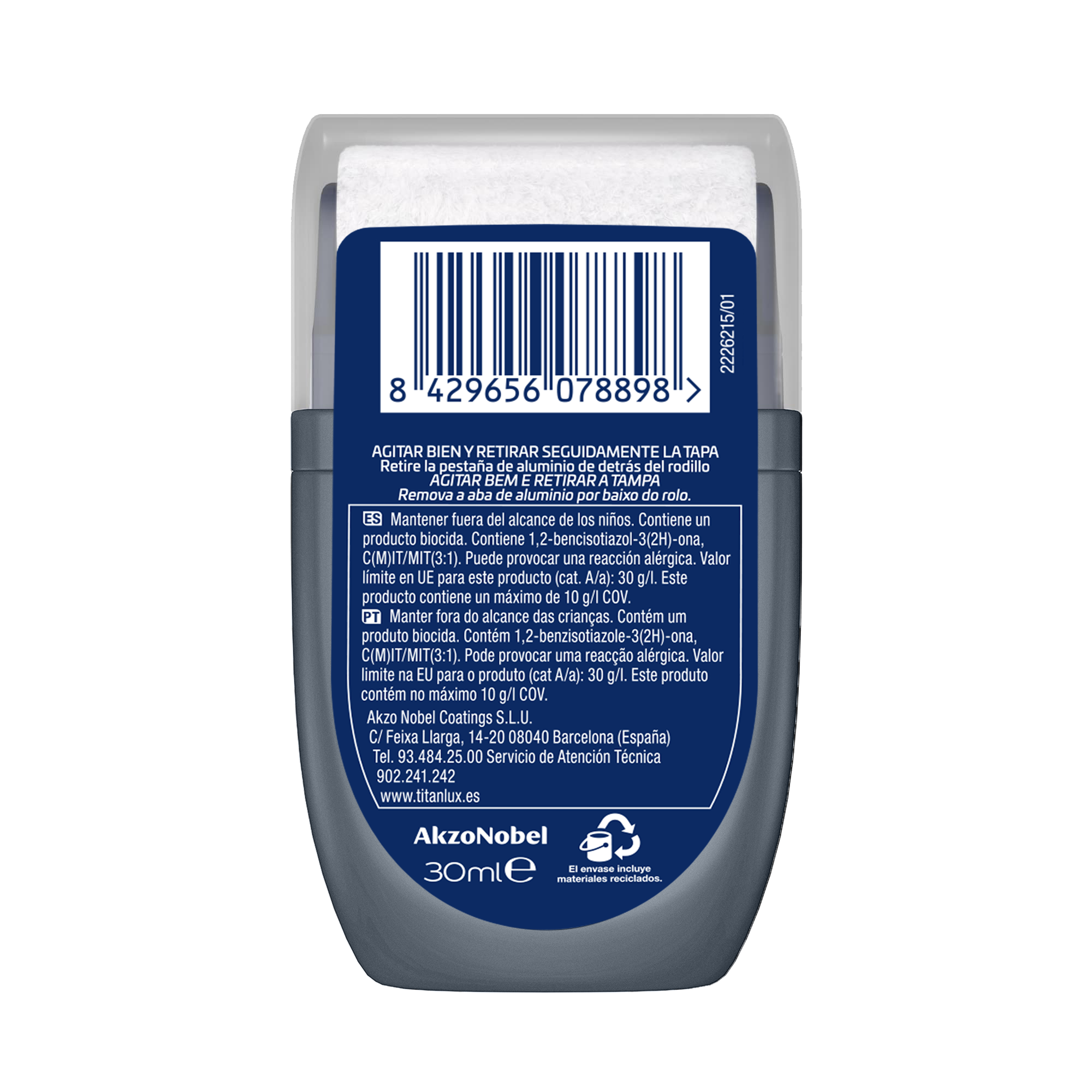 Tester de pintura Renueva TITANLUX color arena caribe mate 30ml para paredes y techos - 7