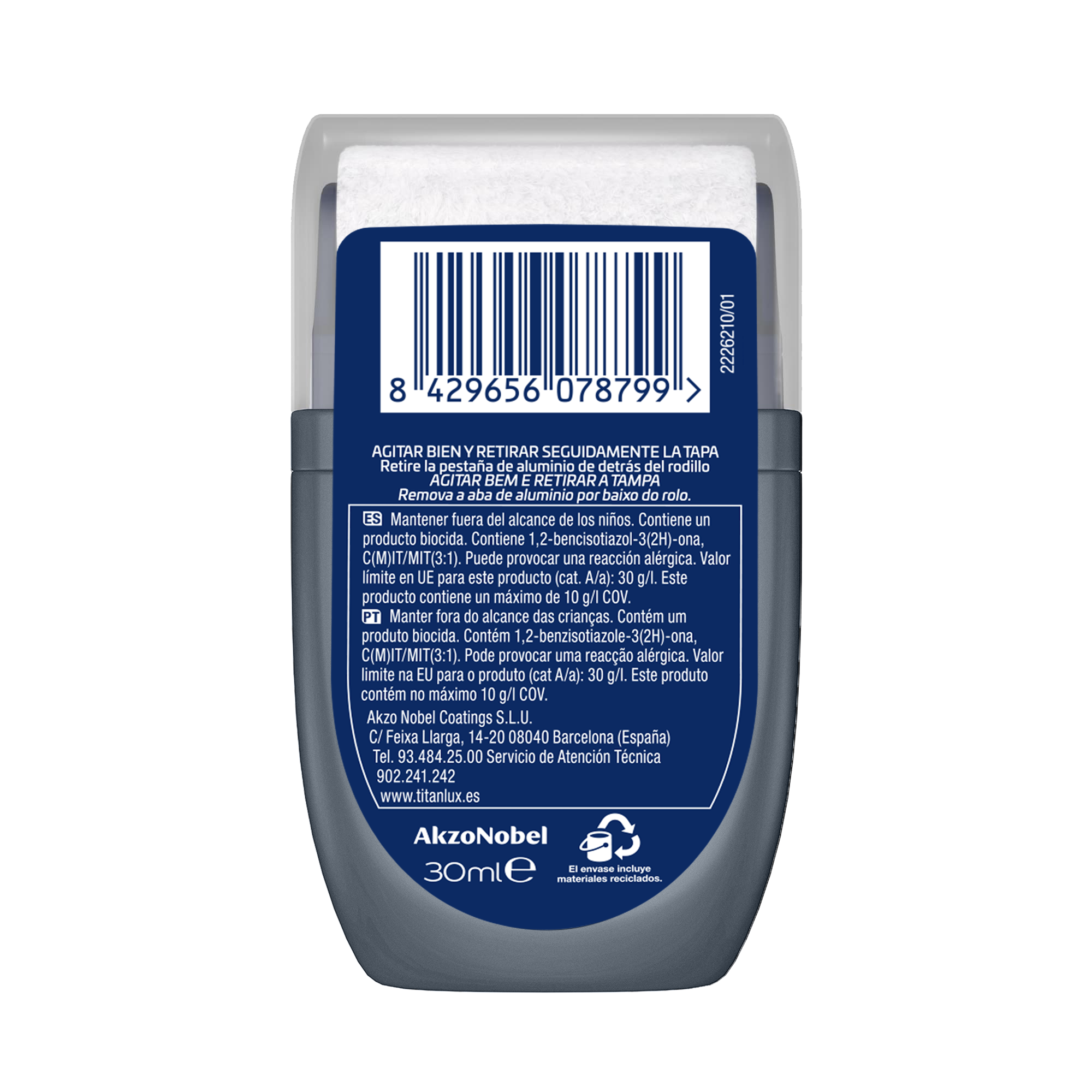 Tester de pintura Renueva TITANLUX color gris nube mate 30ml para paredes y techos - 7