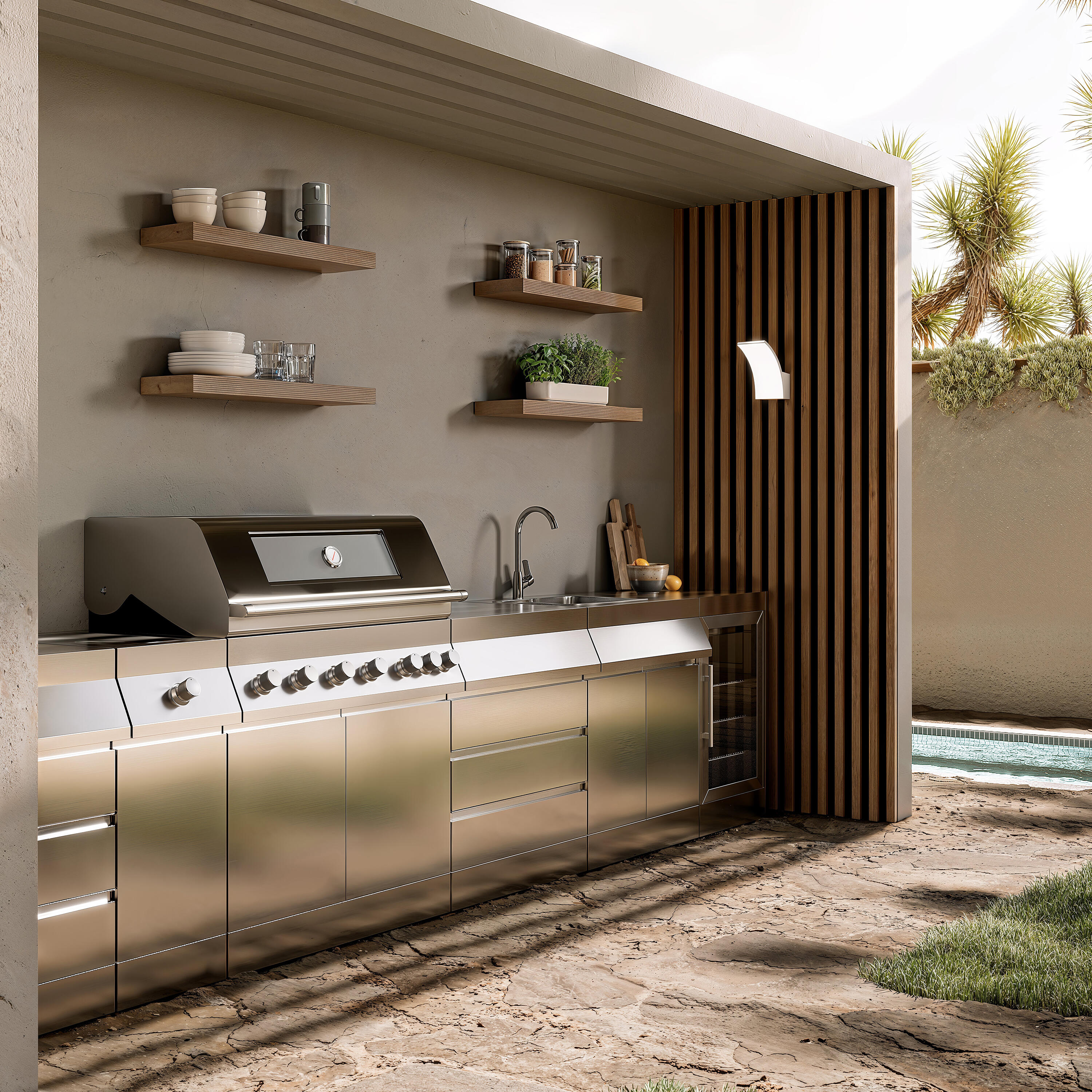 Painéis laterais em inox 2.5x55.3x90 cm Naterial Ilo - 5