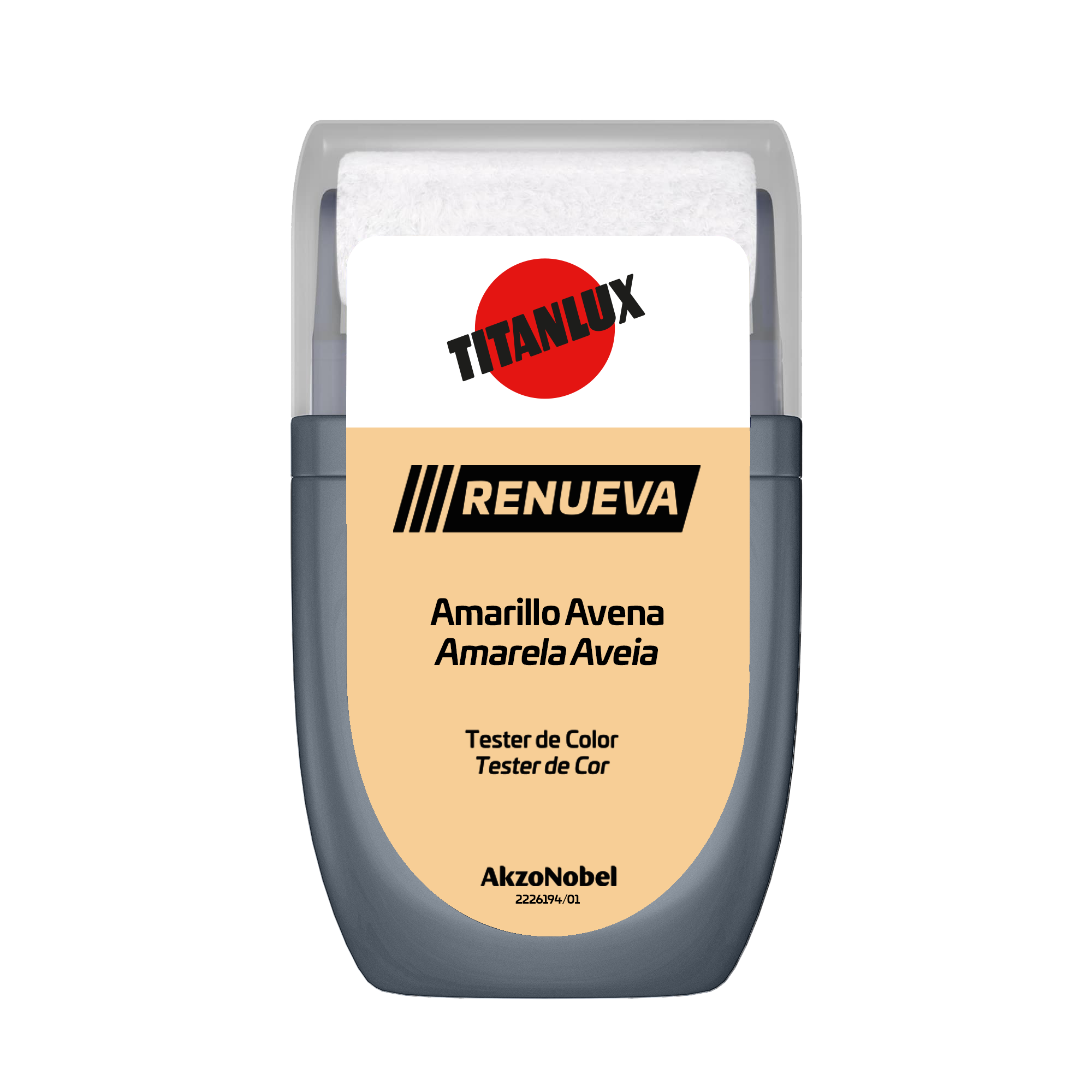 Tester de pintura Renueva TITANLUX color amarillo avena mate 30ml para paredes y techos - 2