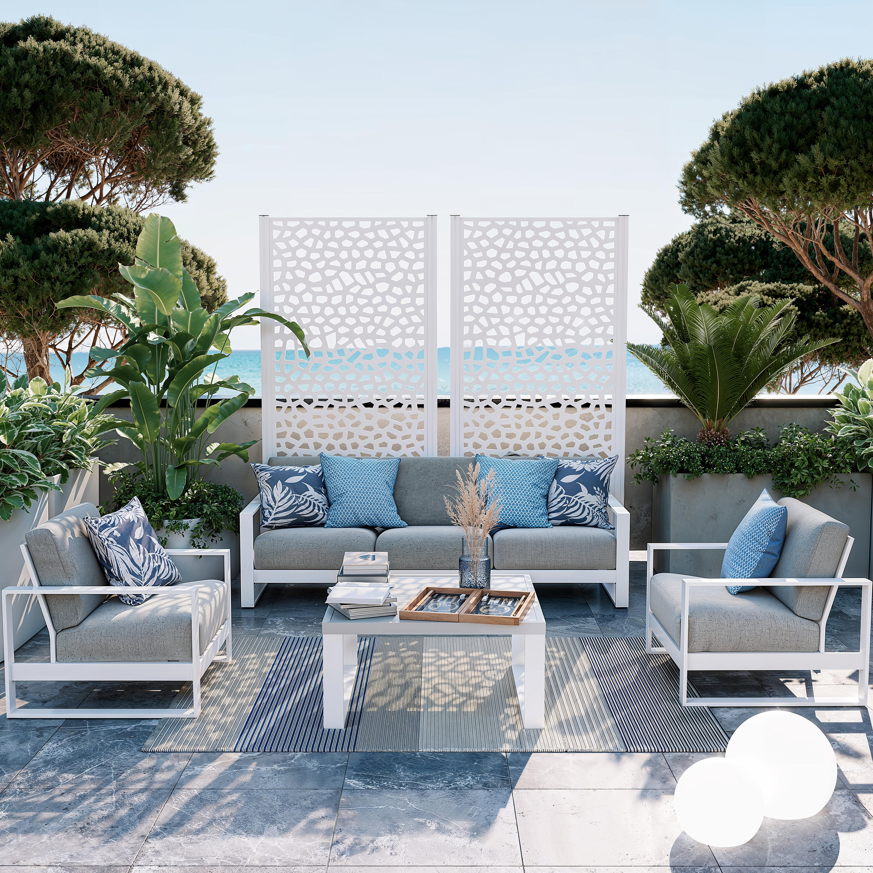 Painel decorativo MOSAICO 100X200CM BRANCO - 8