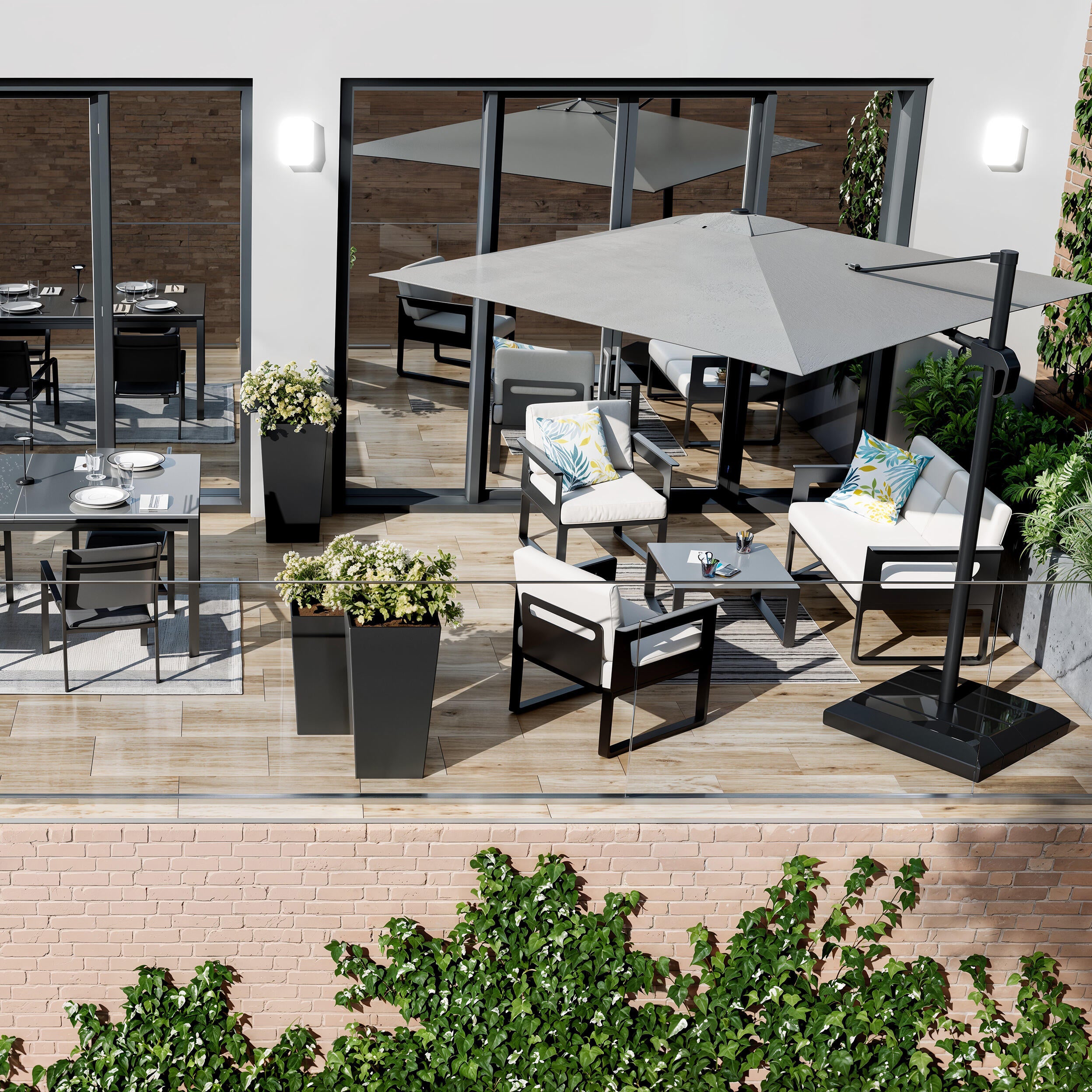 Conjunto jardim relax mesa e cadeira alumínio cinzento Odyssea Naterial - 16