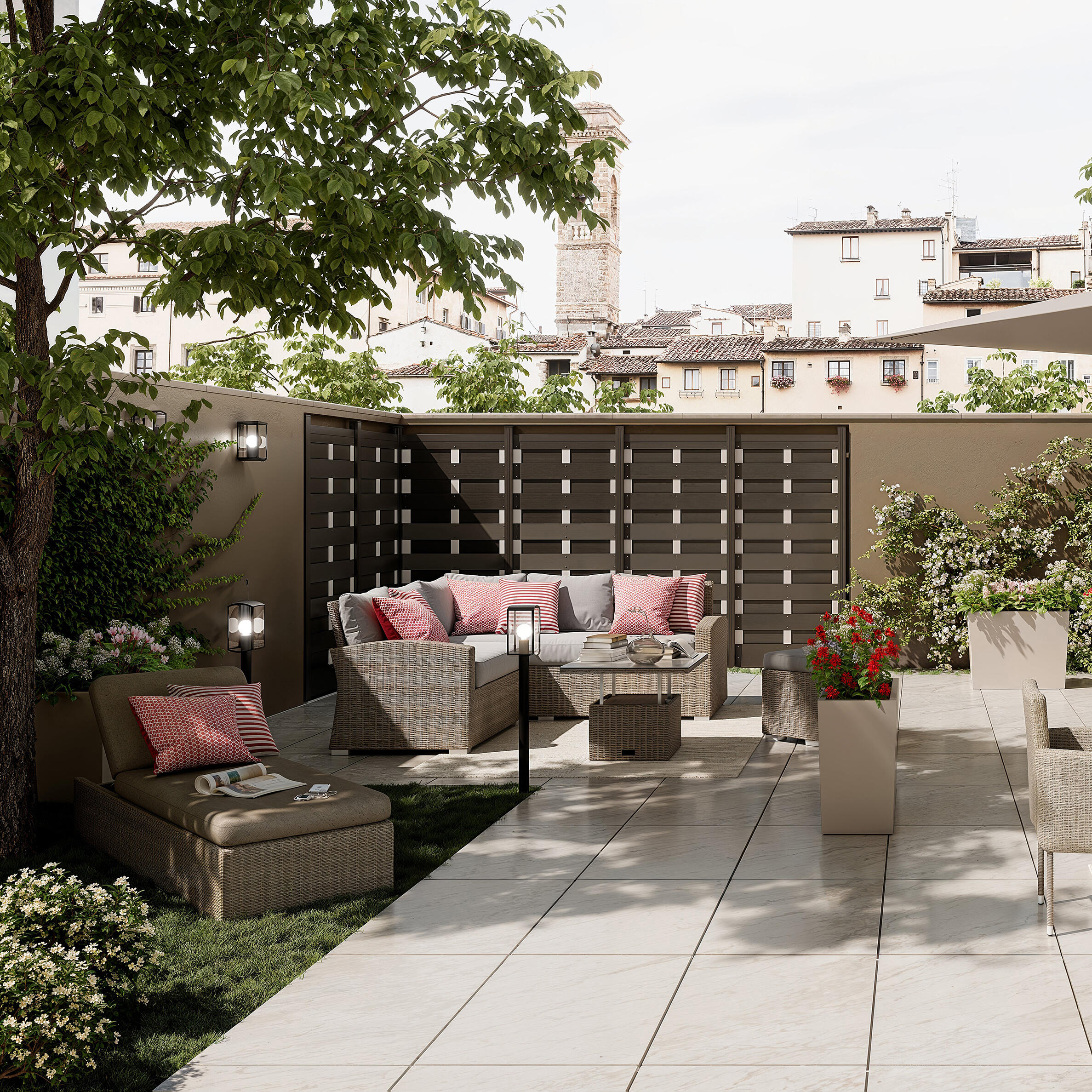 Espreguiçadeira de rattan cinza NATERIAL DAVOS 197X65X36CM - 9