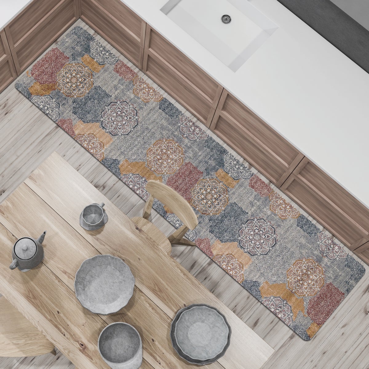 Tappeto Lucky orientale antiscivolo grigio, L 230 x L 50 cm - 2